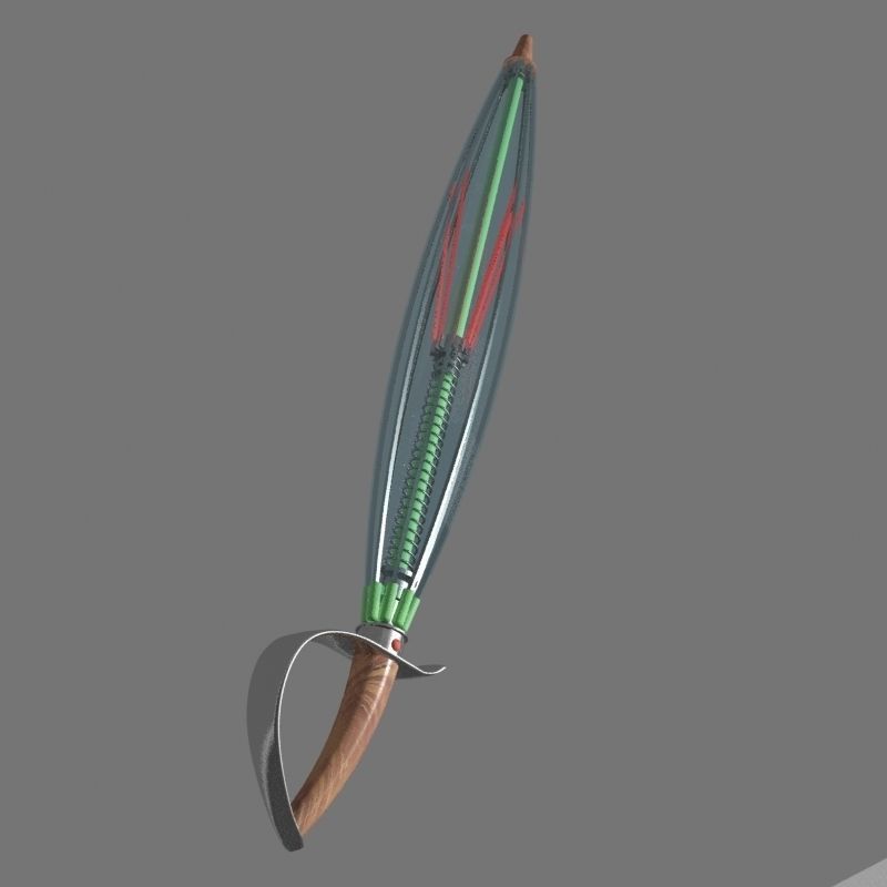 SWORD UMBRELLA Low-poly 3D model_9