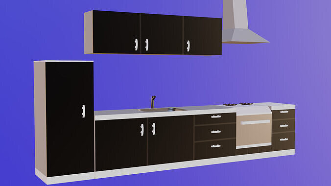 KITCHEN ASSET Low-poly 3D model