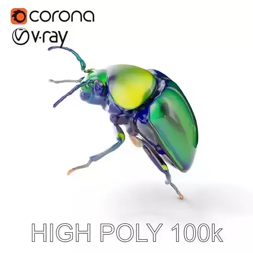 Iridescent Beetle Model Pack Low-poly 3D model