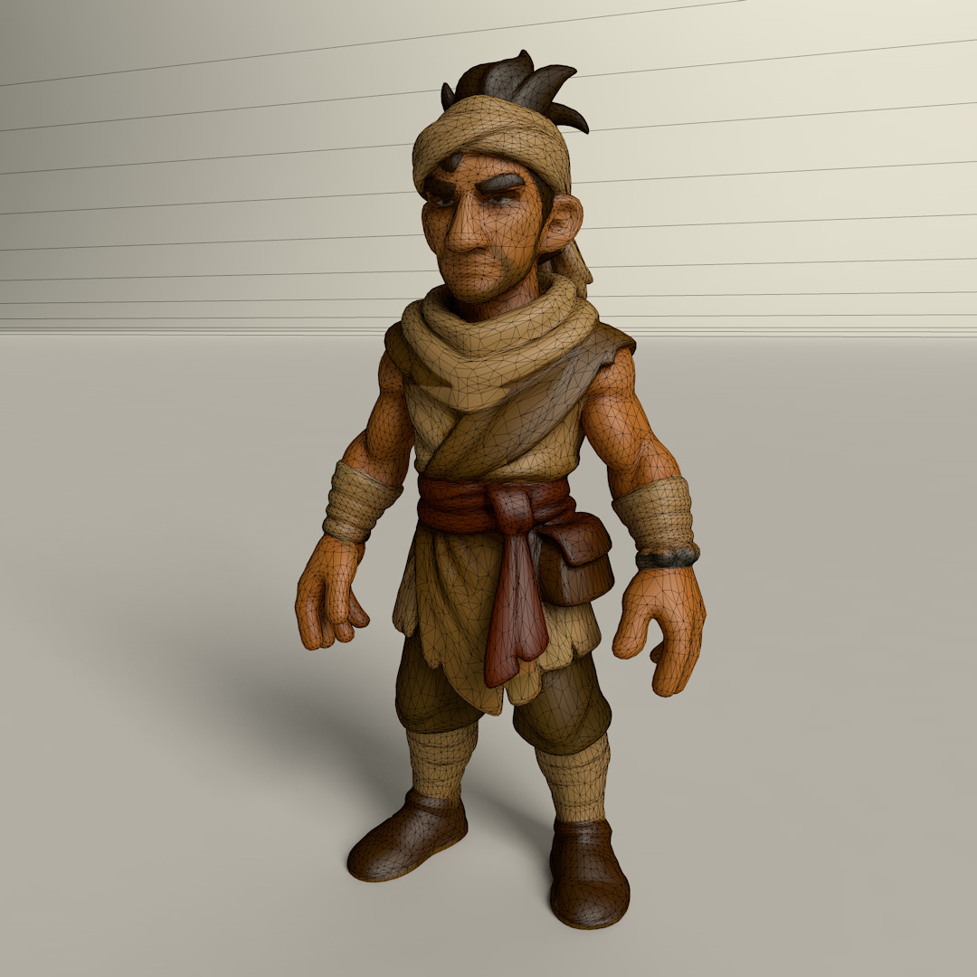 Stylized Game Ready Human Character Rigged named Dan Low-poly Low-poly 3D model_3