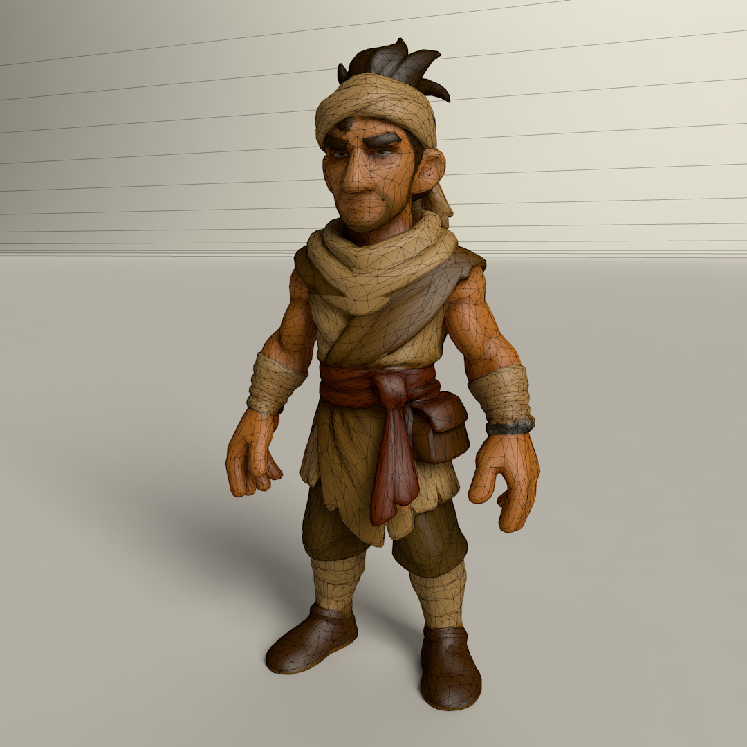 Stylized Game Ready Human Character Rigged named Dan Low-poly Low-poly 3D model_4