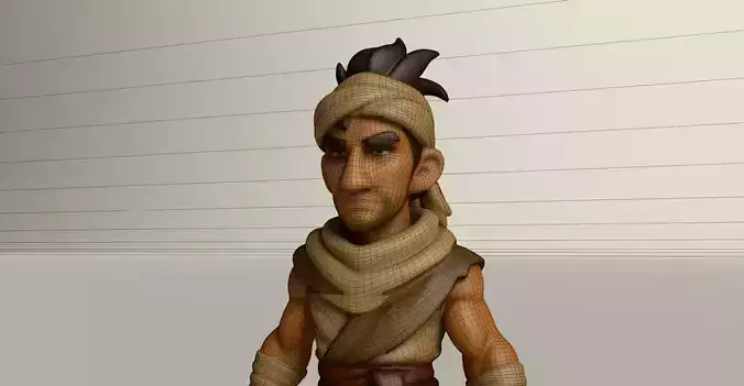 Stylized Game Ready Human Character Rigged named Dan Low-poly