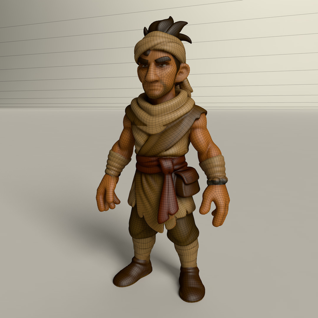 Stylized Game Ready Human Character Rigged named Dan Low-poly Low-poly 3D model_2