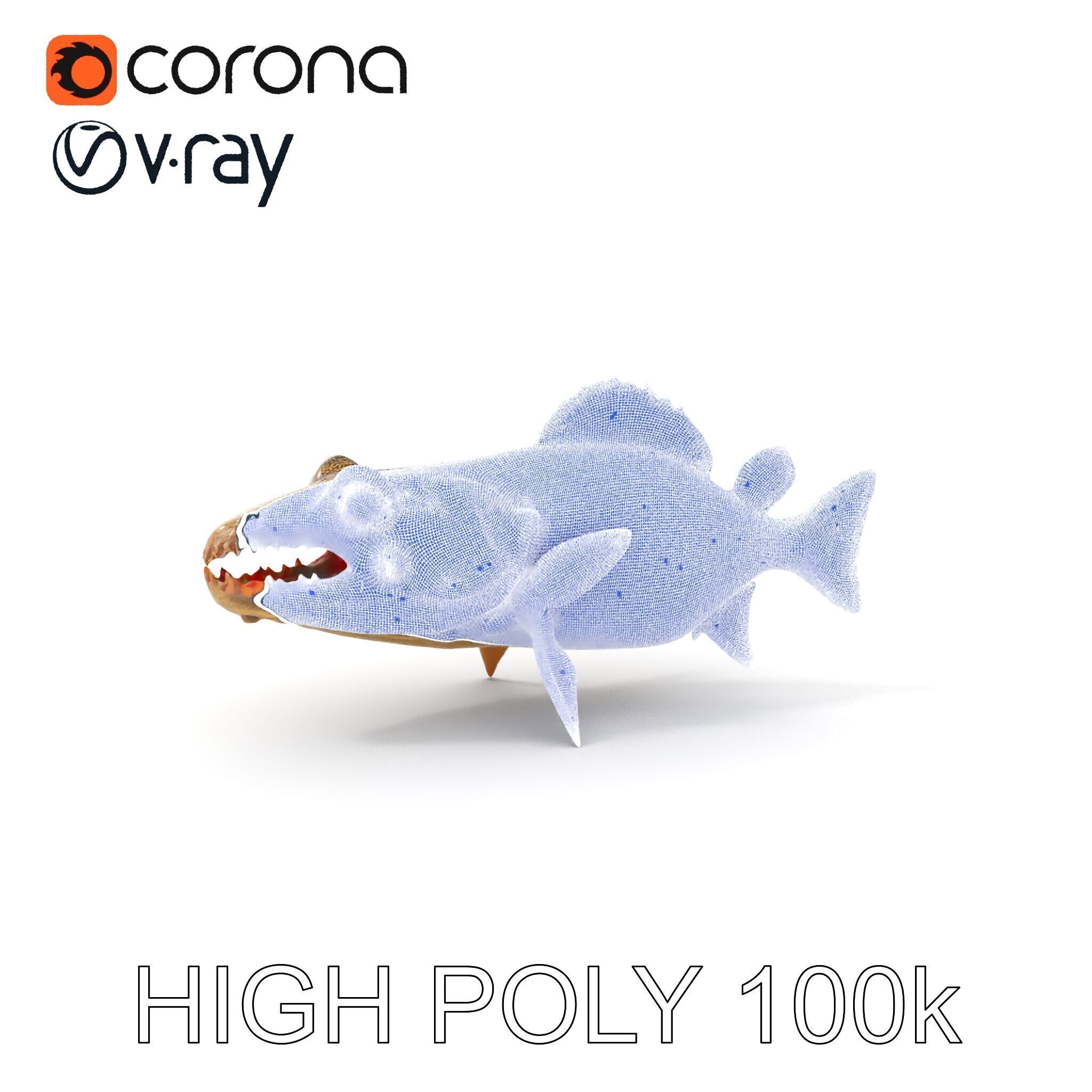 Prehistoric Fish Creature Model Pack Low-poly 3D model_4