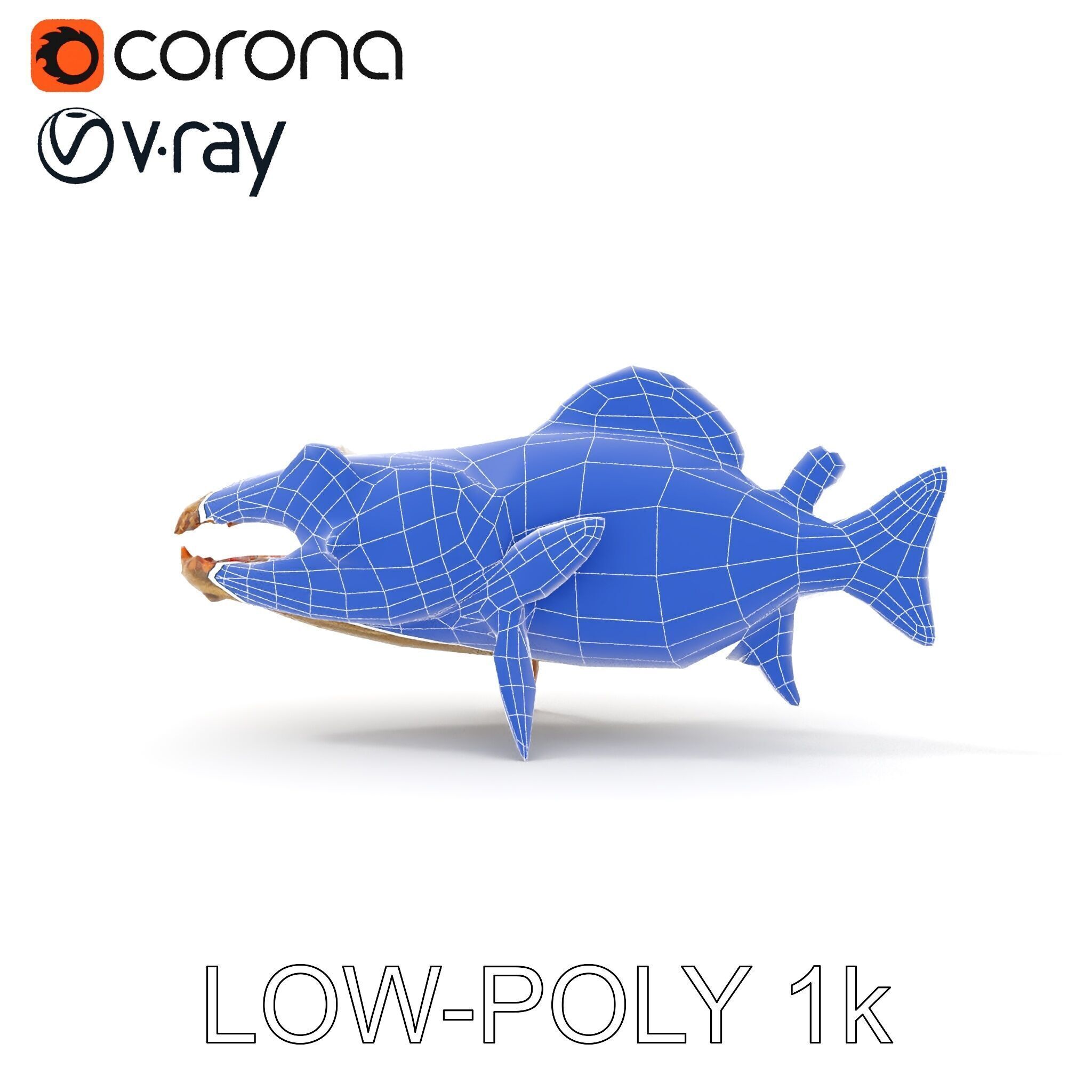 Prehistoric Fish Creature Model Pack Low-poly 3D model_9