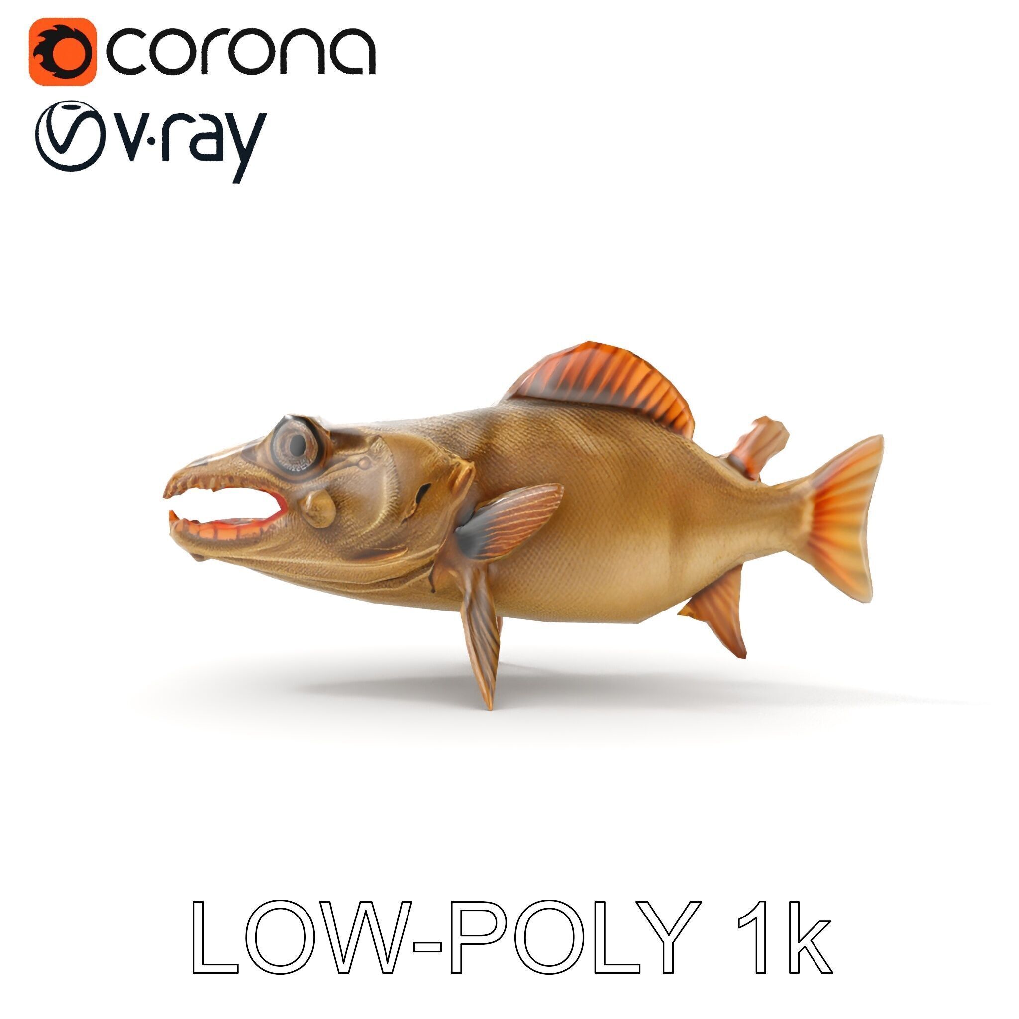 Prehistoric Fish Creature Model Pack Low-poly 3D model_23
