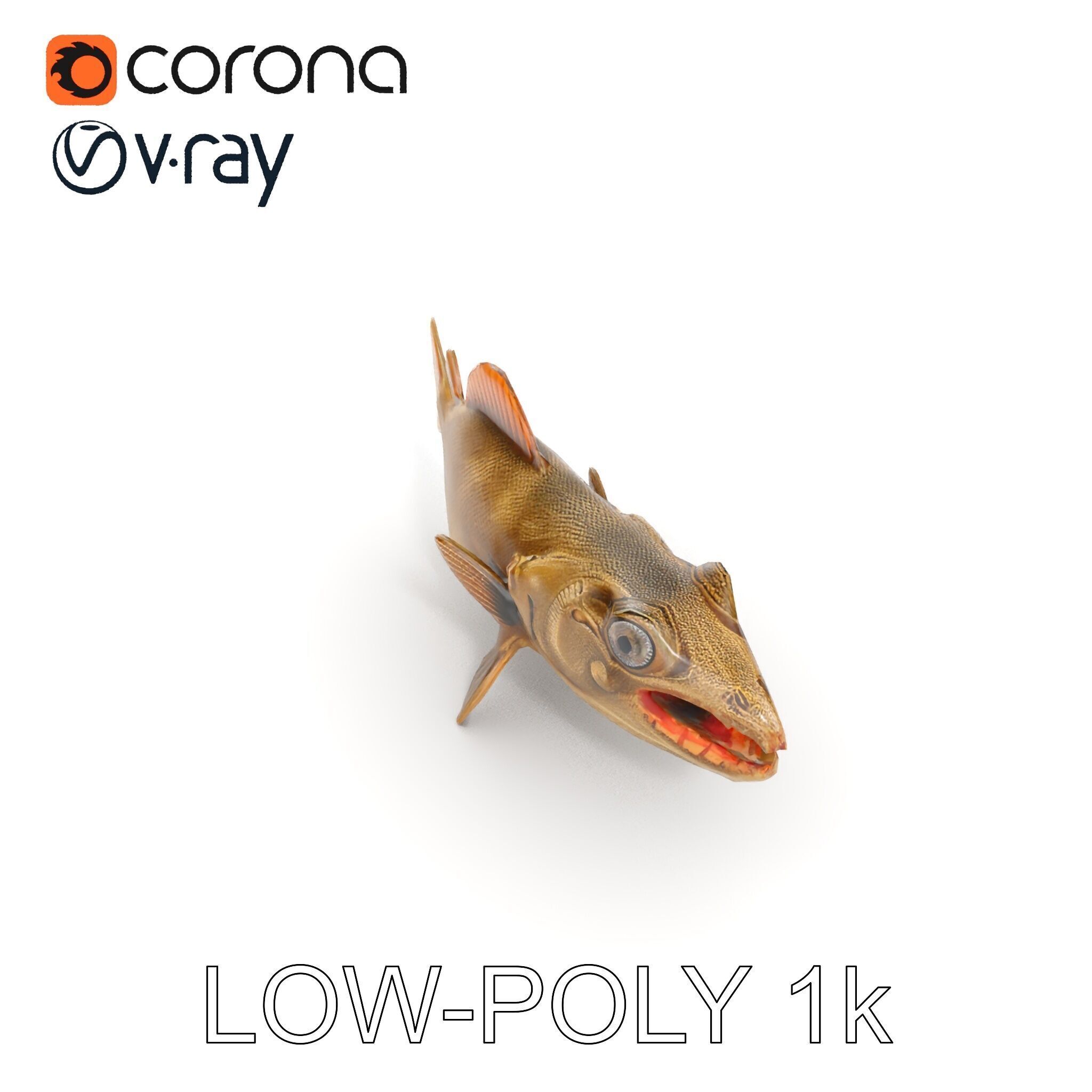 Prehistoric Fish Creature Model Pack Low-poly 3D model_17