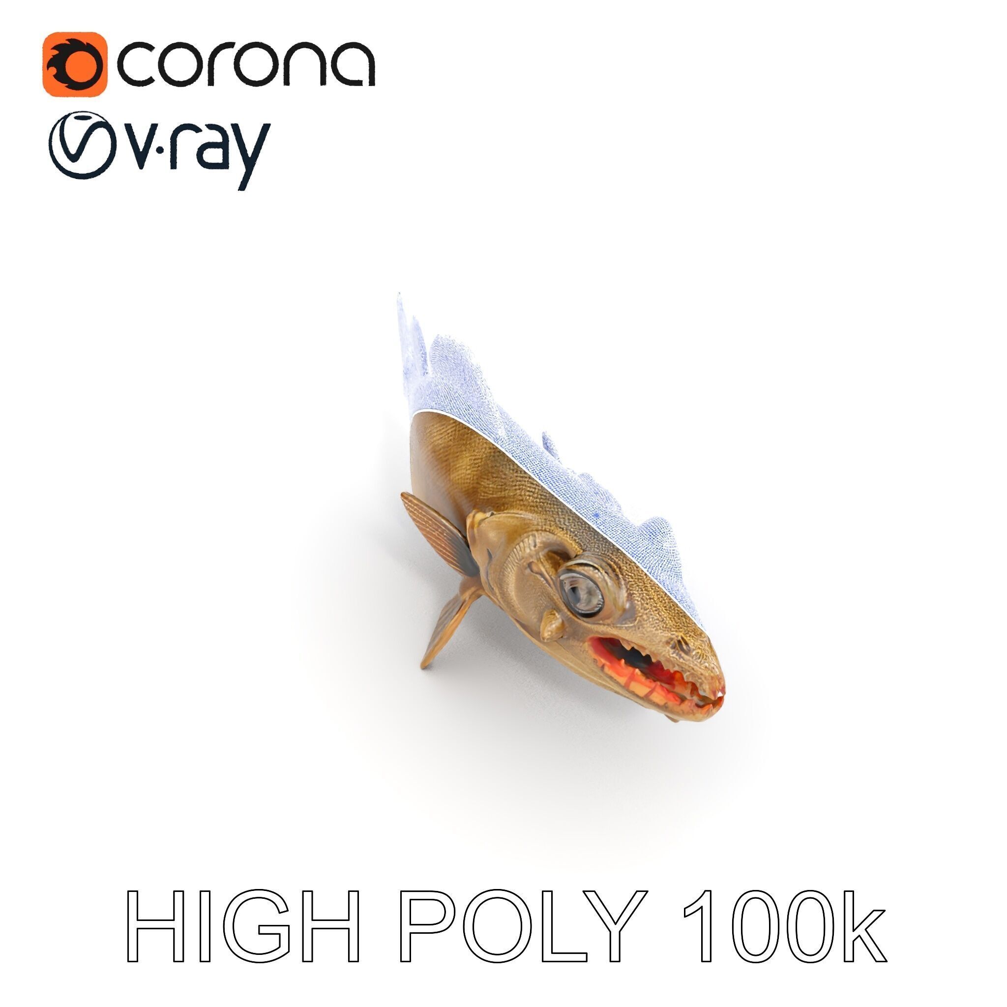 Prehistoric Fish Creature Model Pack Low-poly 3D model_32
