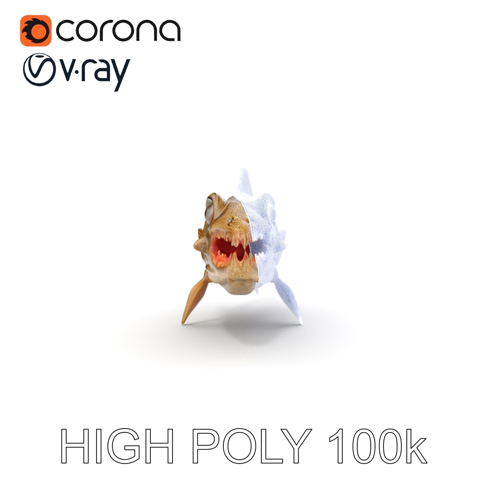 Prehistoric Fish Creature Model Pack Low-poly 3D model_35