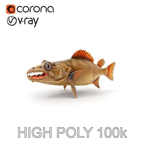 Prehistoric Fish Creature Model Pack Low-poly 3D model