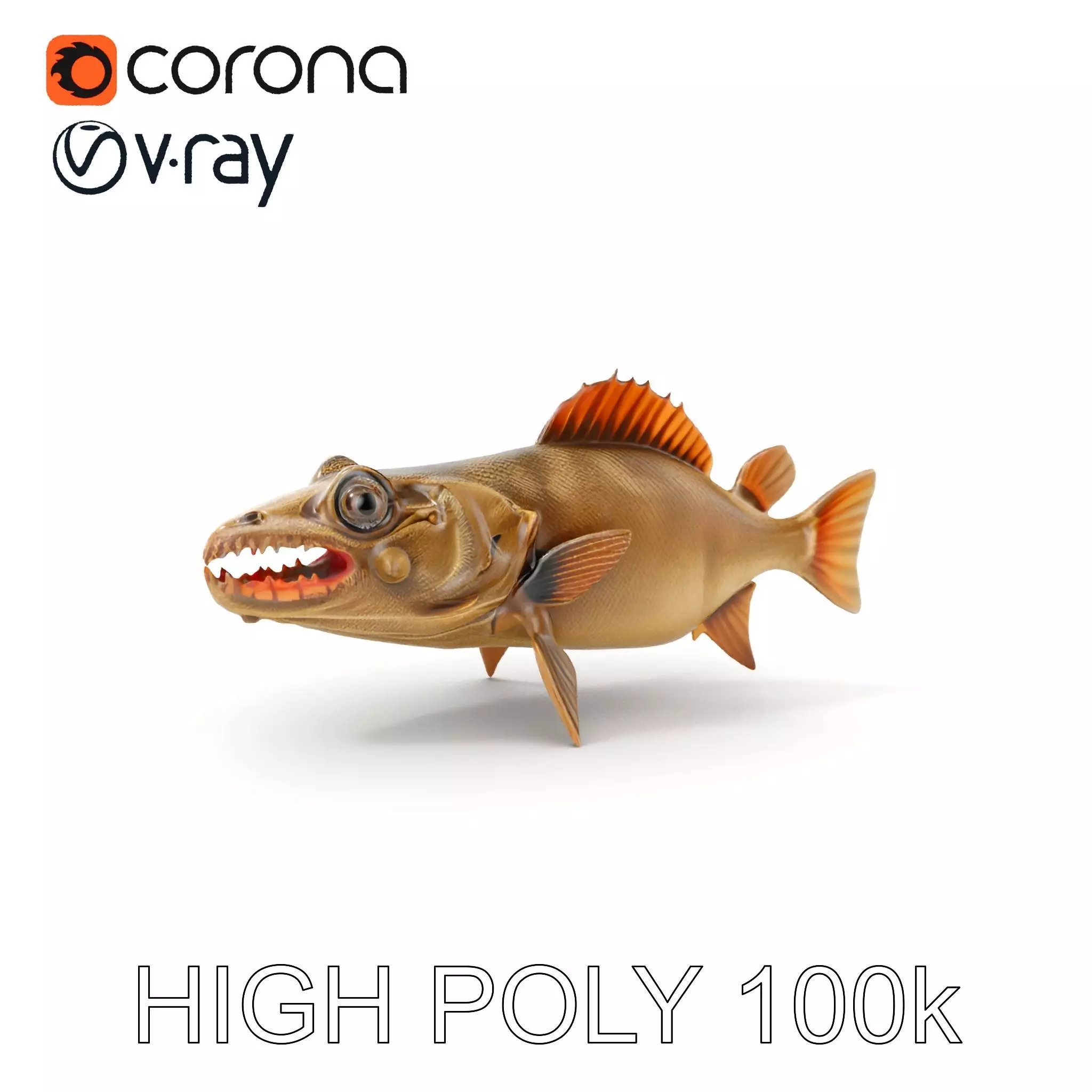 Prehistoric Fish Creature Model Pack Low-poly 3D model_0