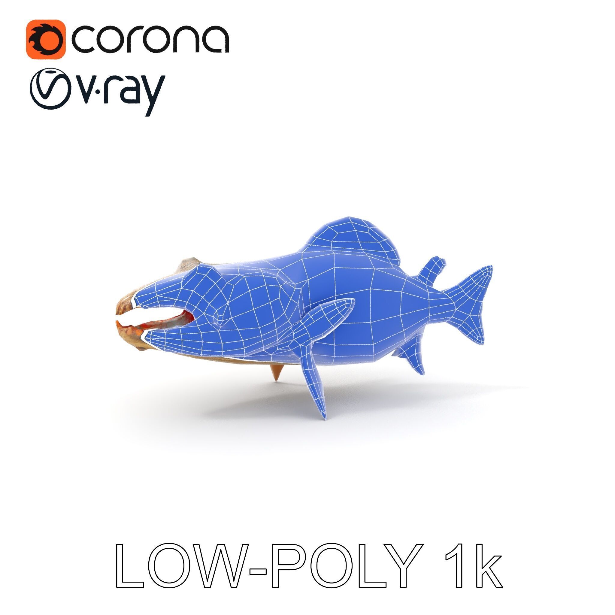 Prehistoric Fish Creature Model Pack Low-poly 3D model_12