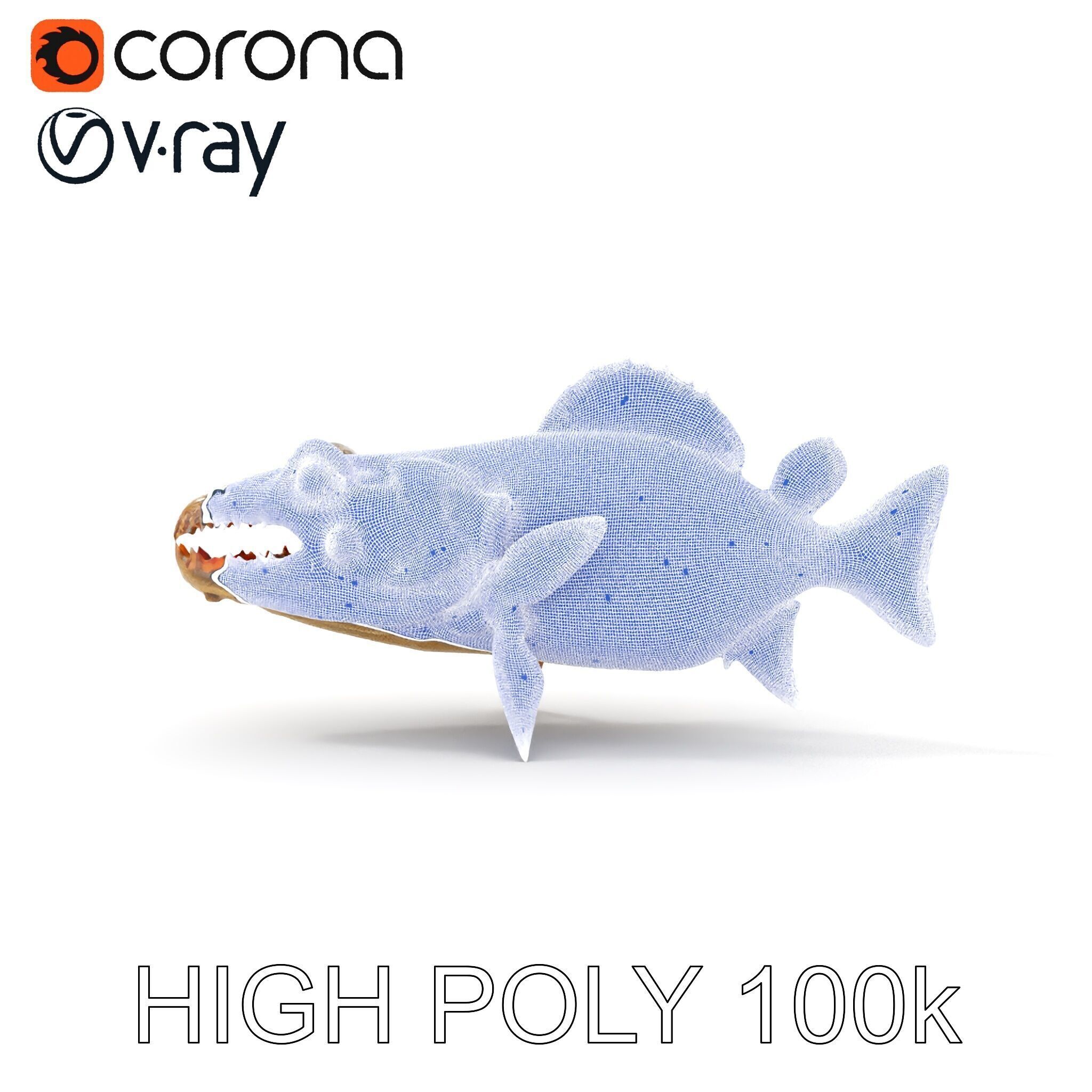 Prehistoric Fish Creature Model Pack Low-poly 3D model_29