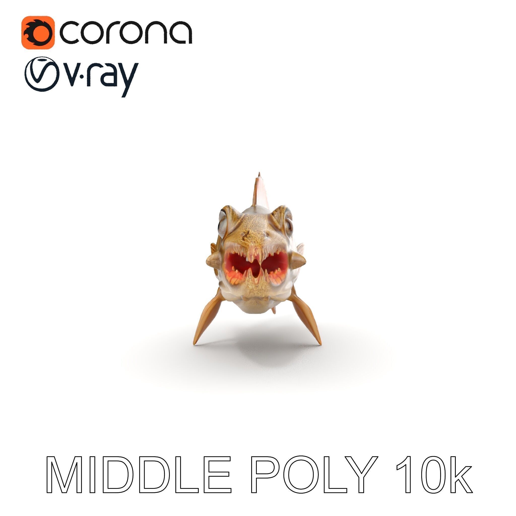 Prehistoric Fish Creature Model Pack Low-poly 3D model_19