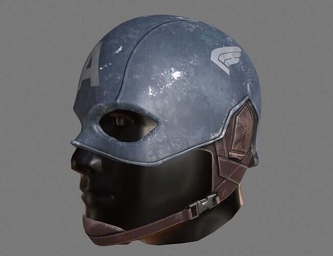 Captain America Helmet Low-poly 3D model