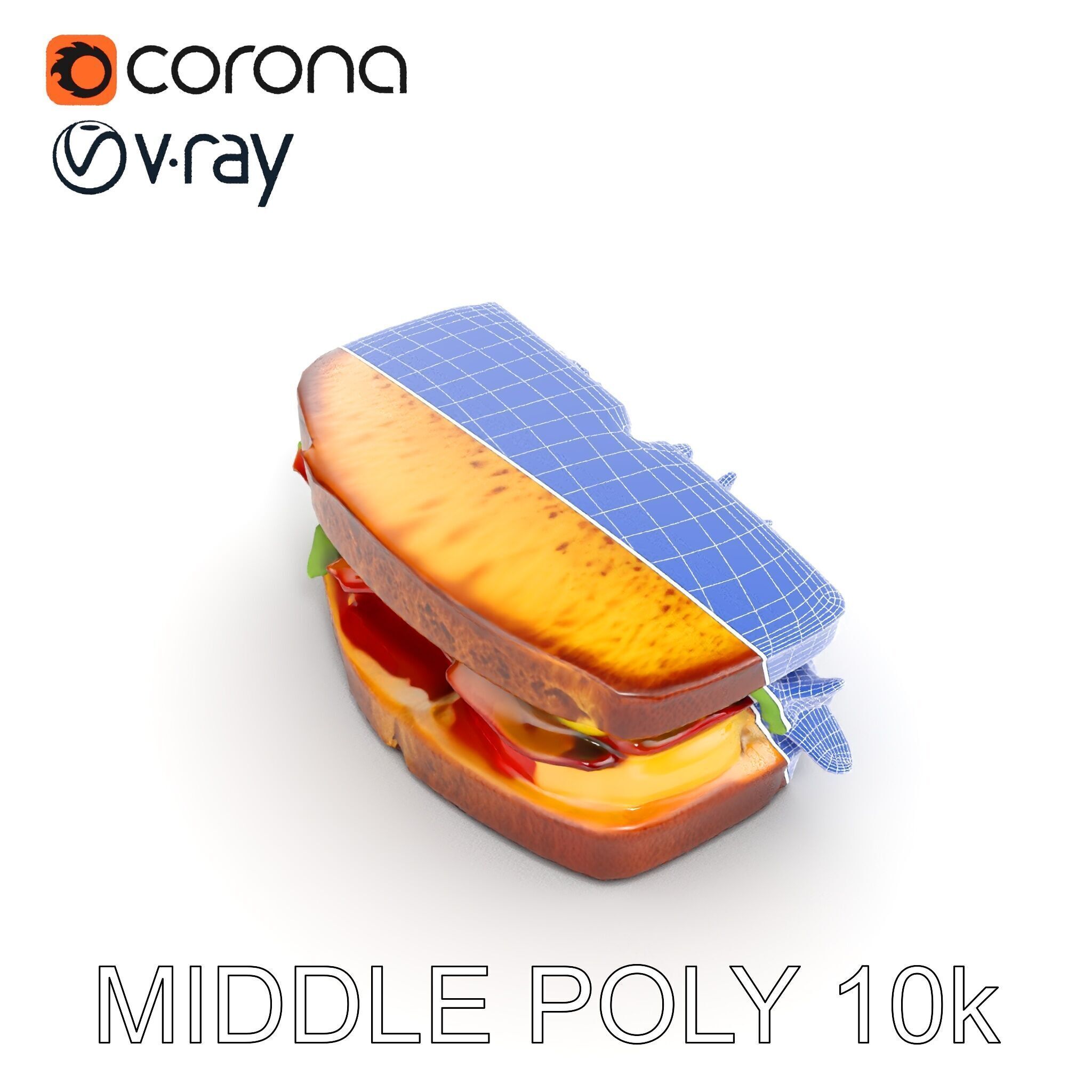 Realistic Sandwich Model Pack Low-poly 3D model_14