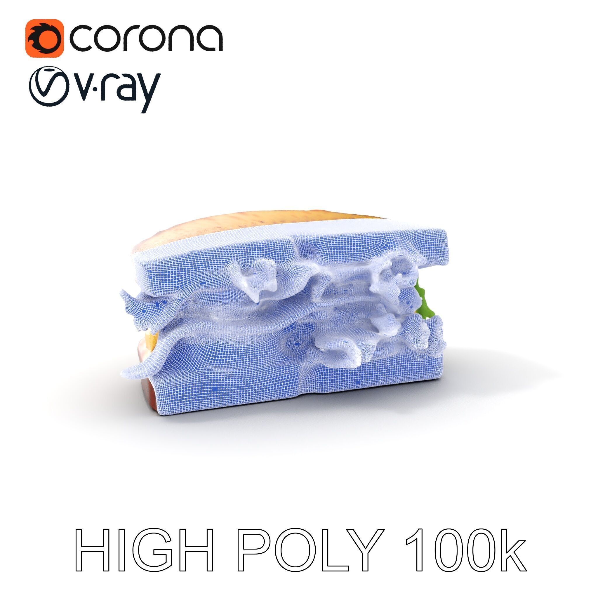 Realistic Sandwich Model Pack Low-poly 3D model_4