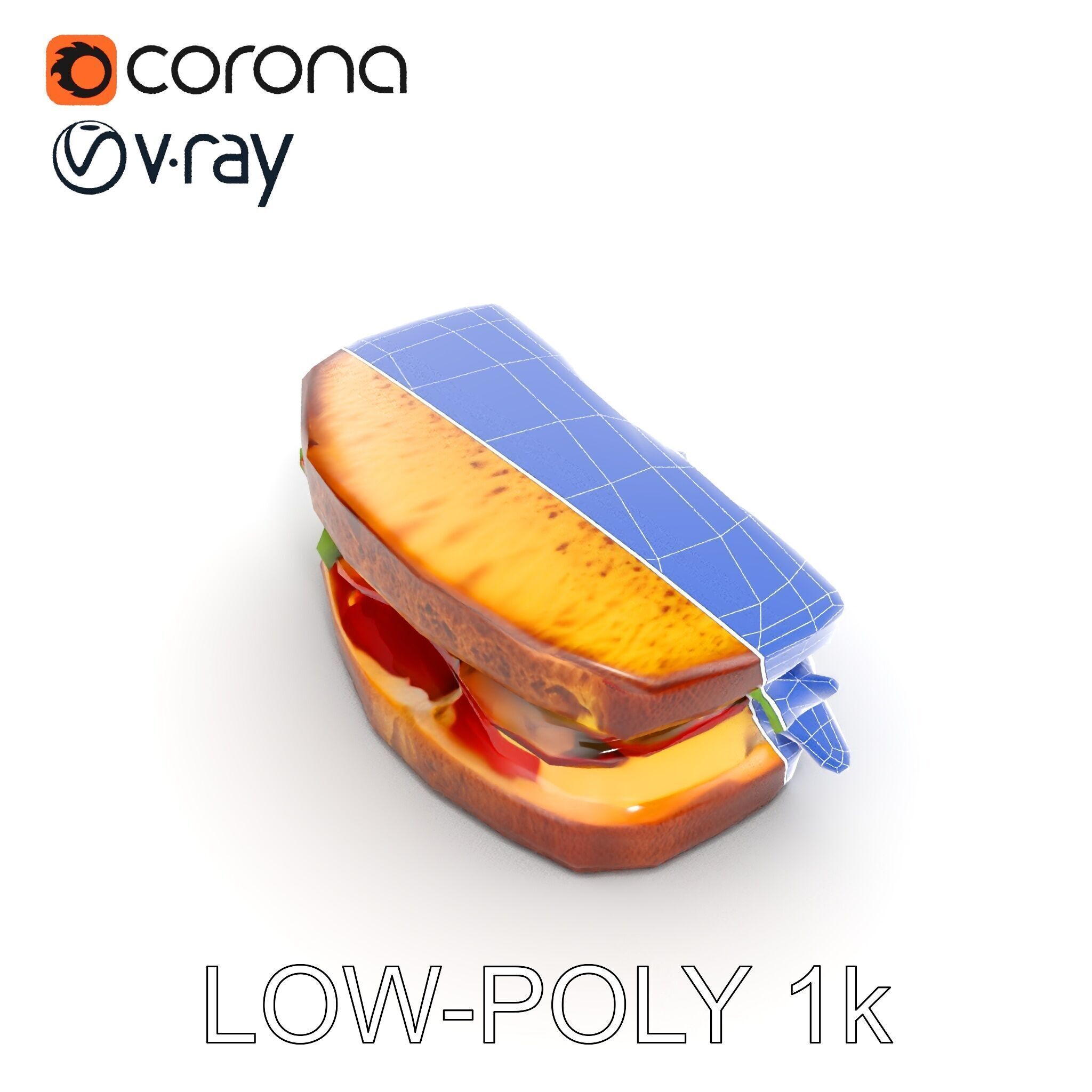 Realistic Sandwich Model Pack Low-poly 3D model_23