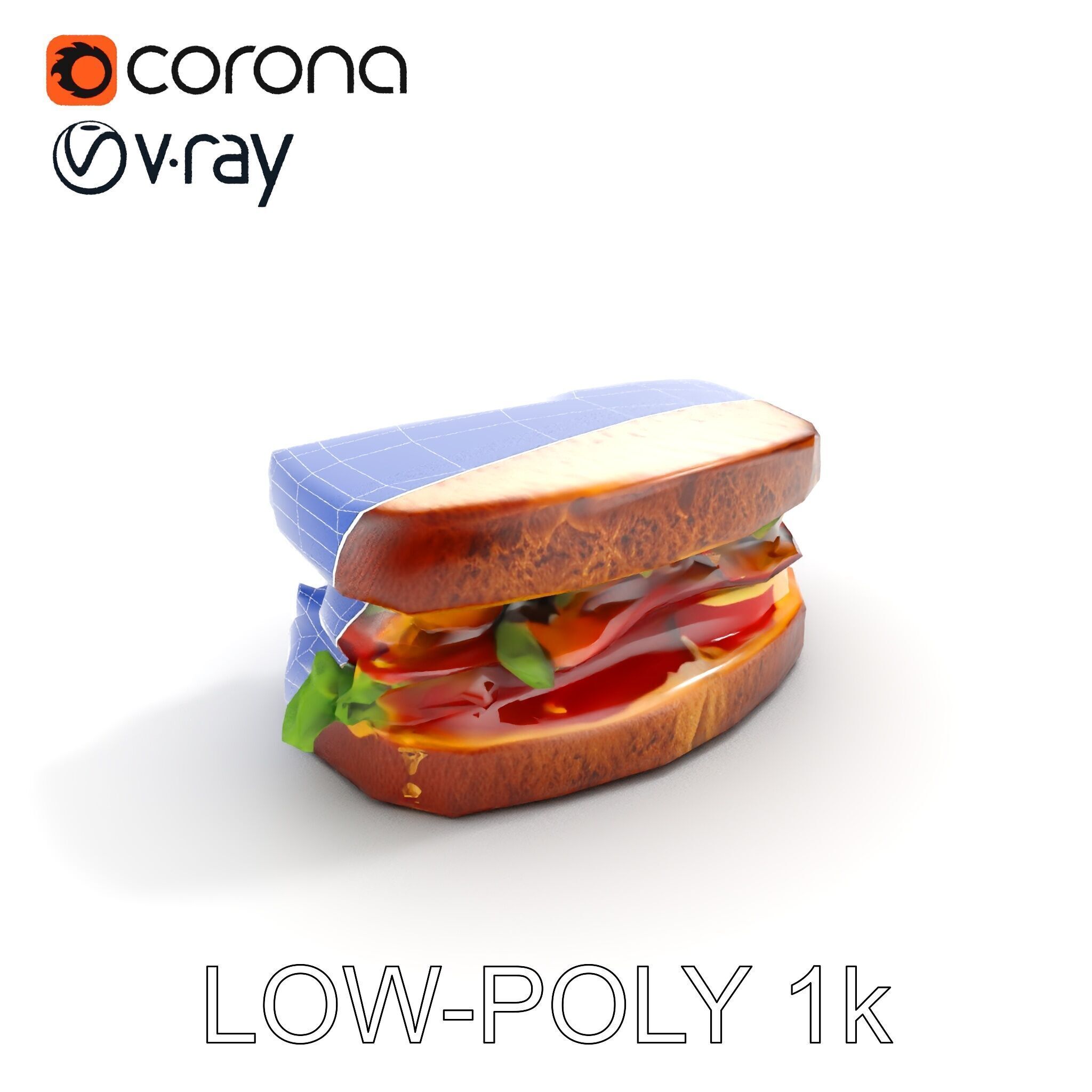 Realistic Sandwich Model Pack Low-poly 3D model_29