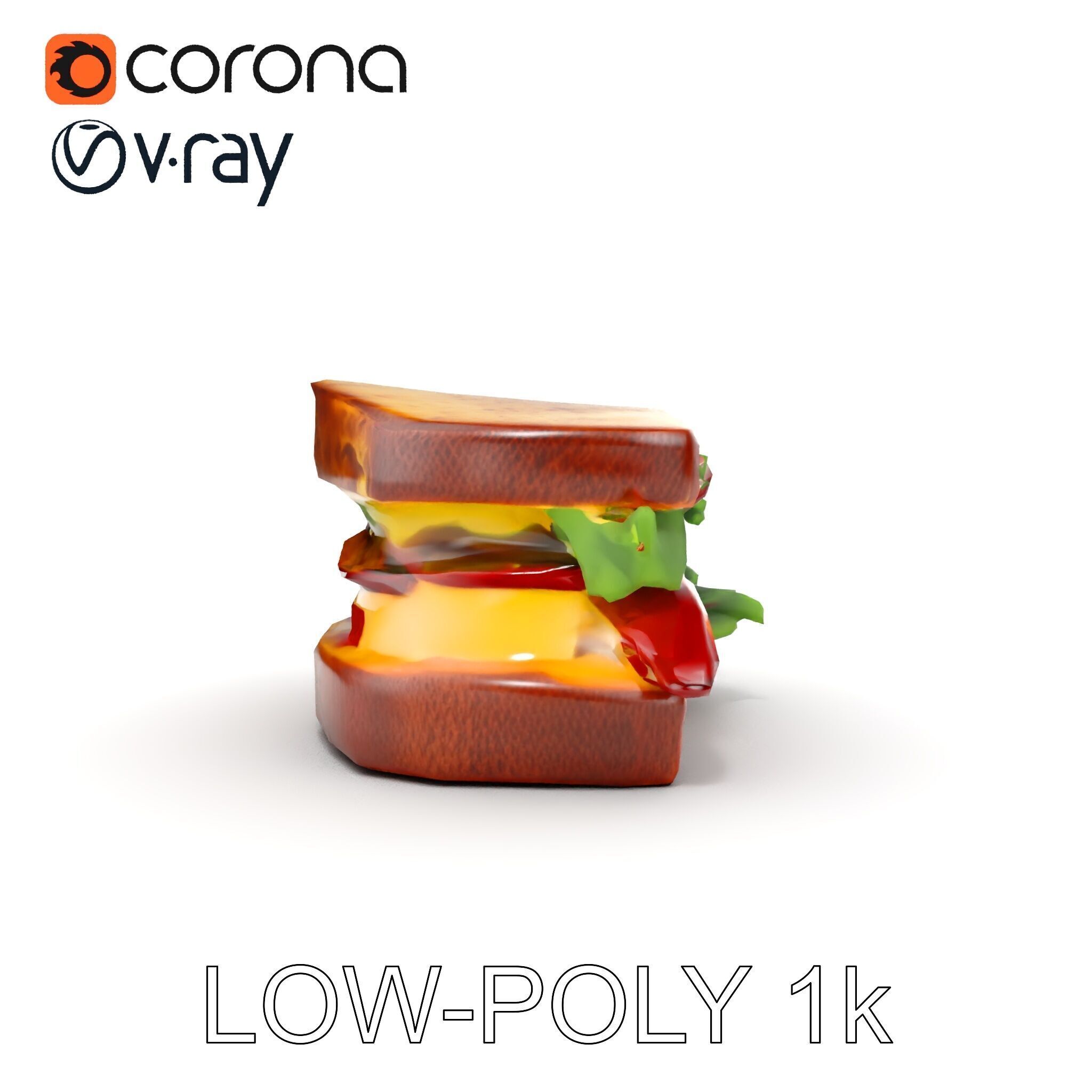 Realistic Sandwich Model Pack Low-poly 3D model_21
