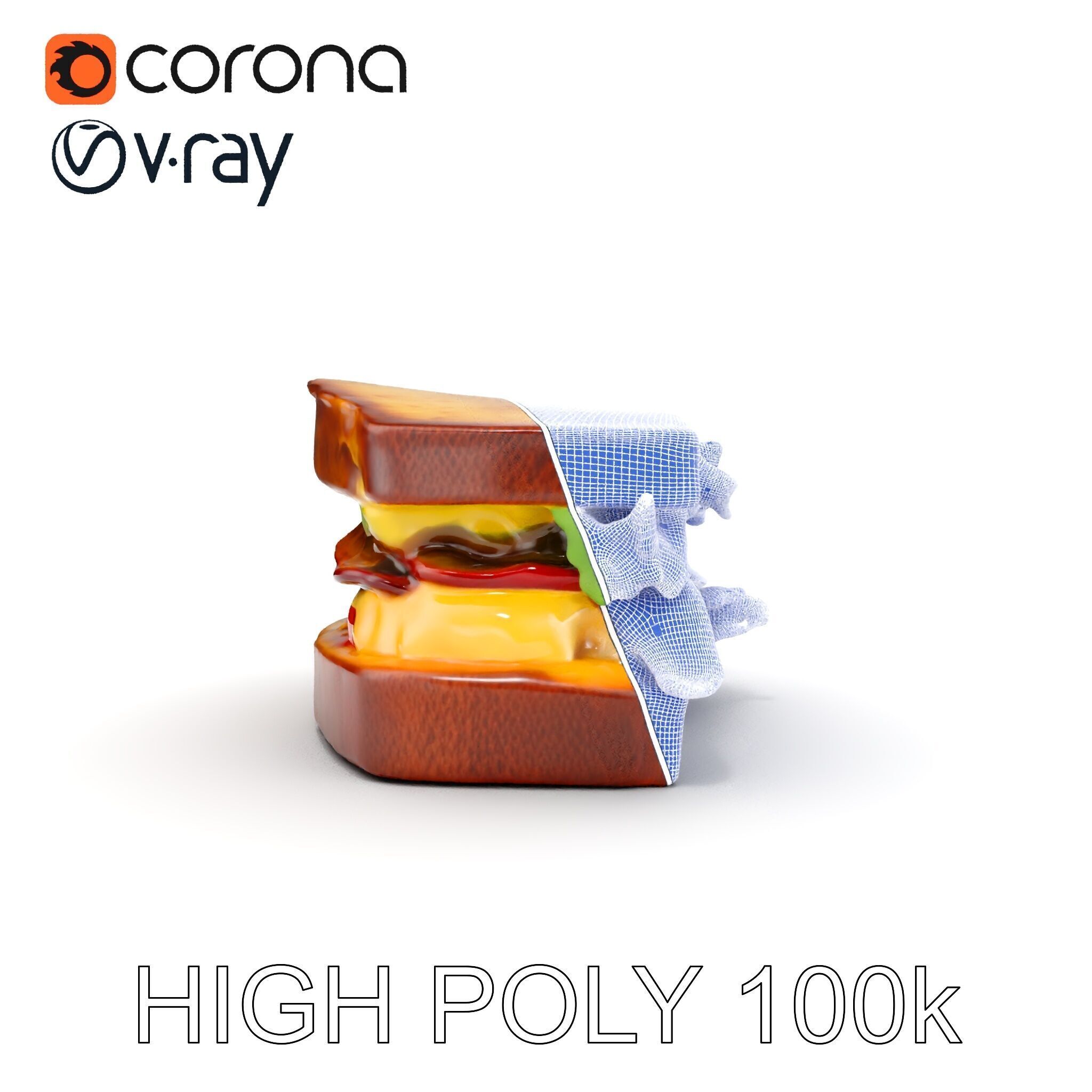 Realistic Sandwich Model Pack Low-poly 3D model_24