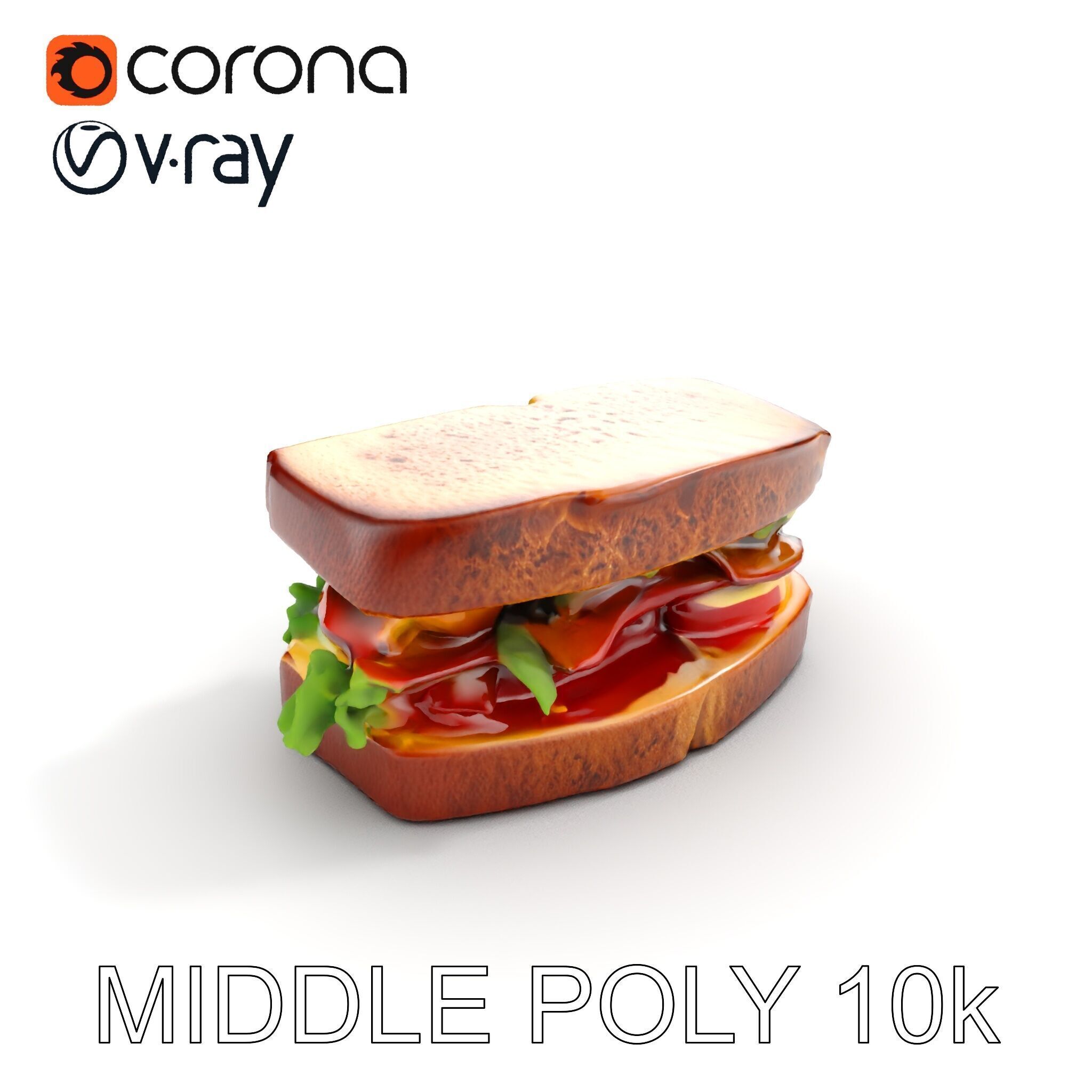 Realistic Sandwich Model Pack Low-poly 3D model_25