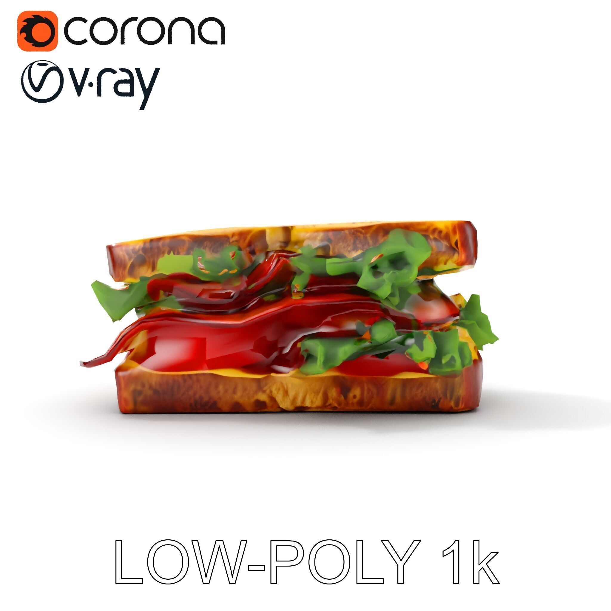 Realistic Sandwich Model Pack Low-poly 3D model_18