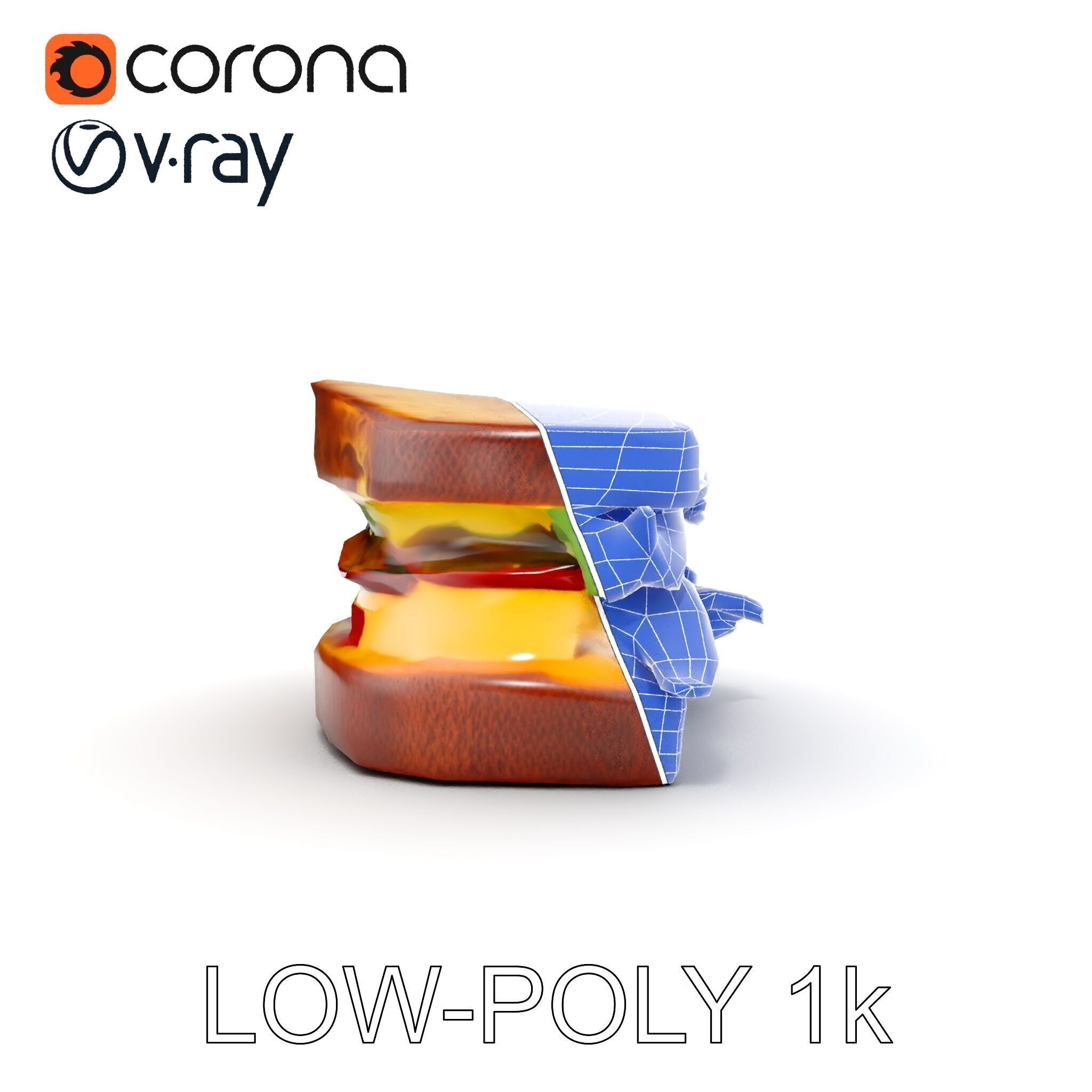 Realistic Sandwich Model Pack Low-poly 3D model_26