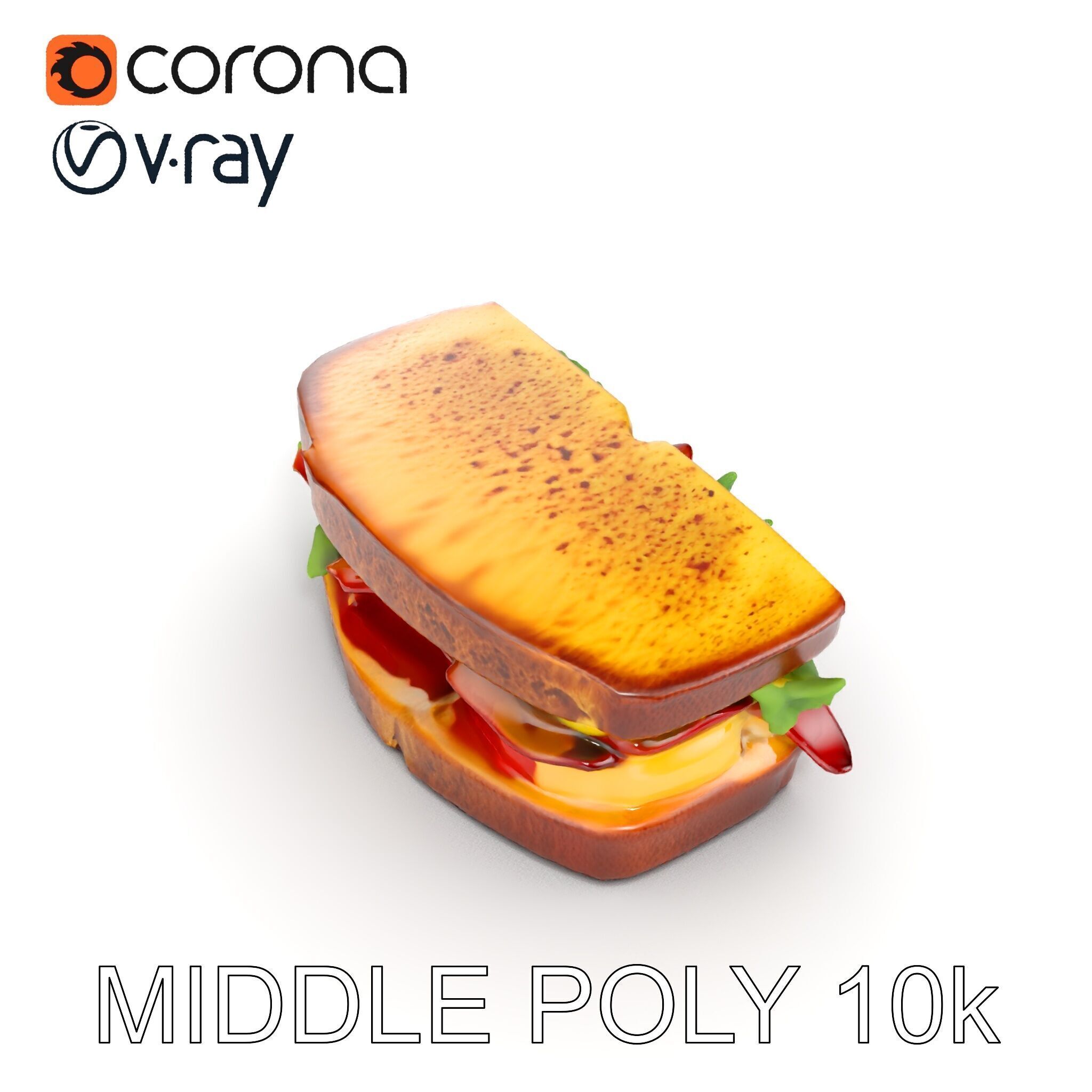 Realistic Sandwich Model Pack Low-poly 3D model_11