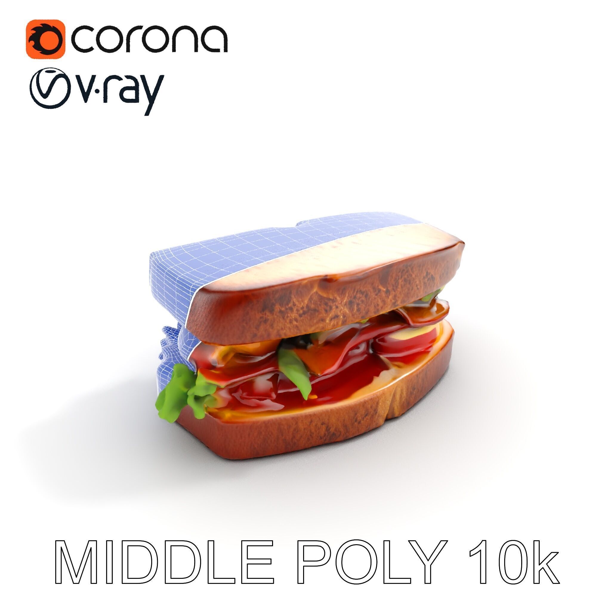 Realistic Sandwich Model Pack Low-poly 3D model_28