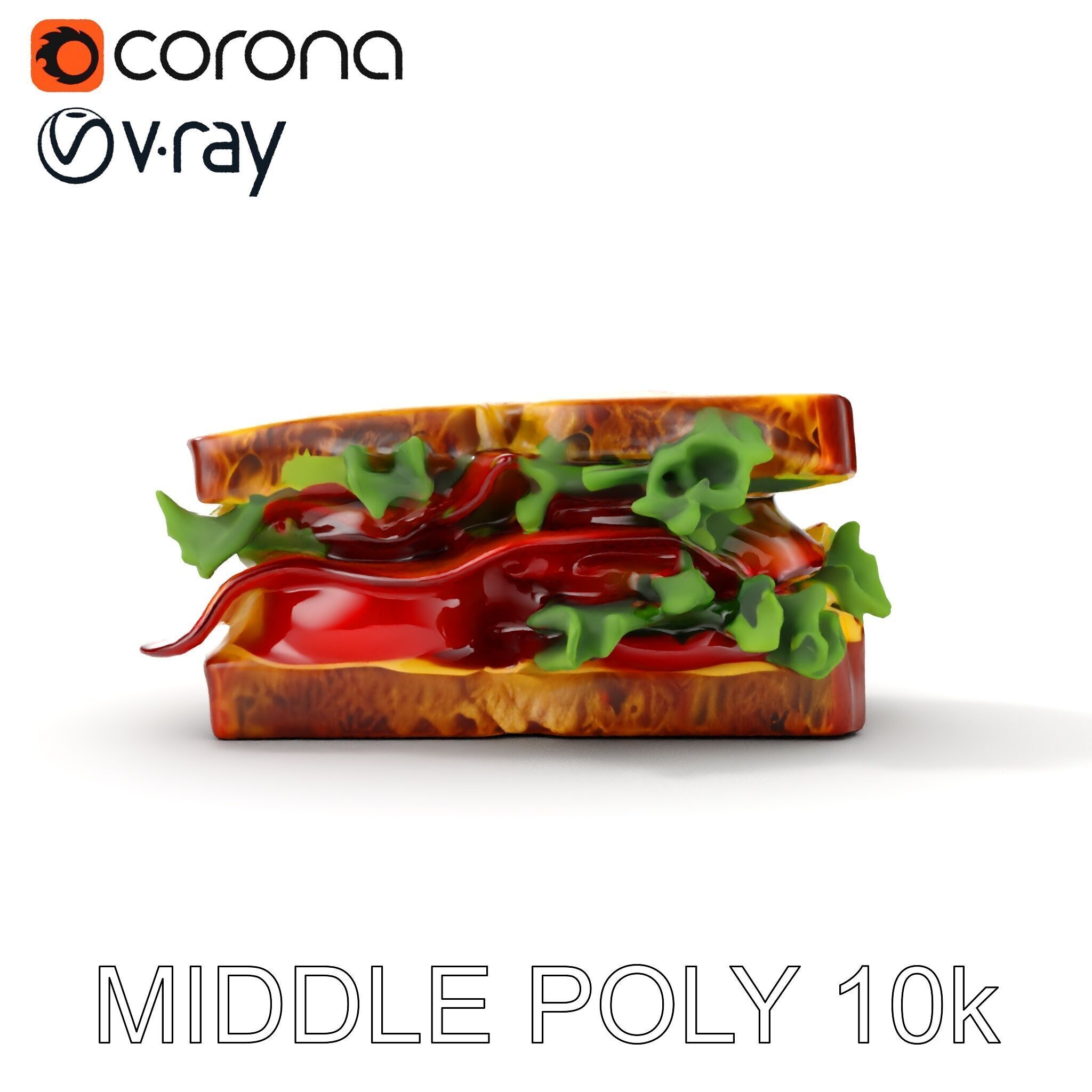 Realistic Sandwich Model Pack Low-poly 3D model_8