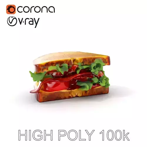 Realistic Sandwich Model Pack Low-poly 3D model
