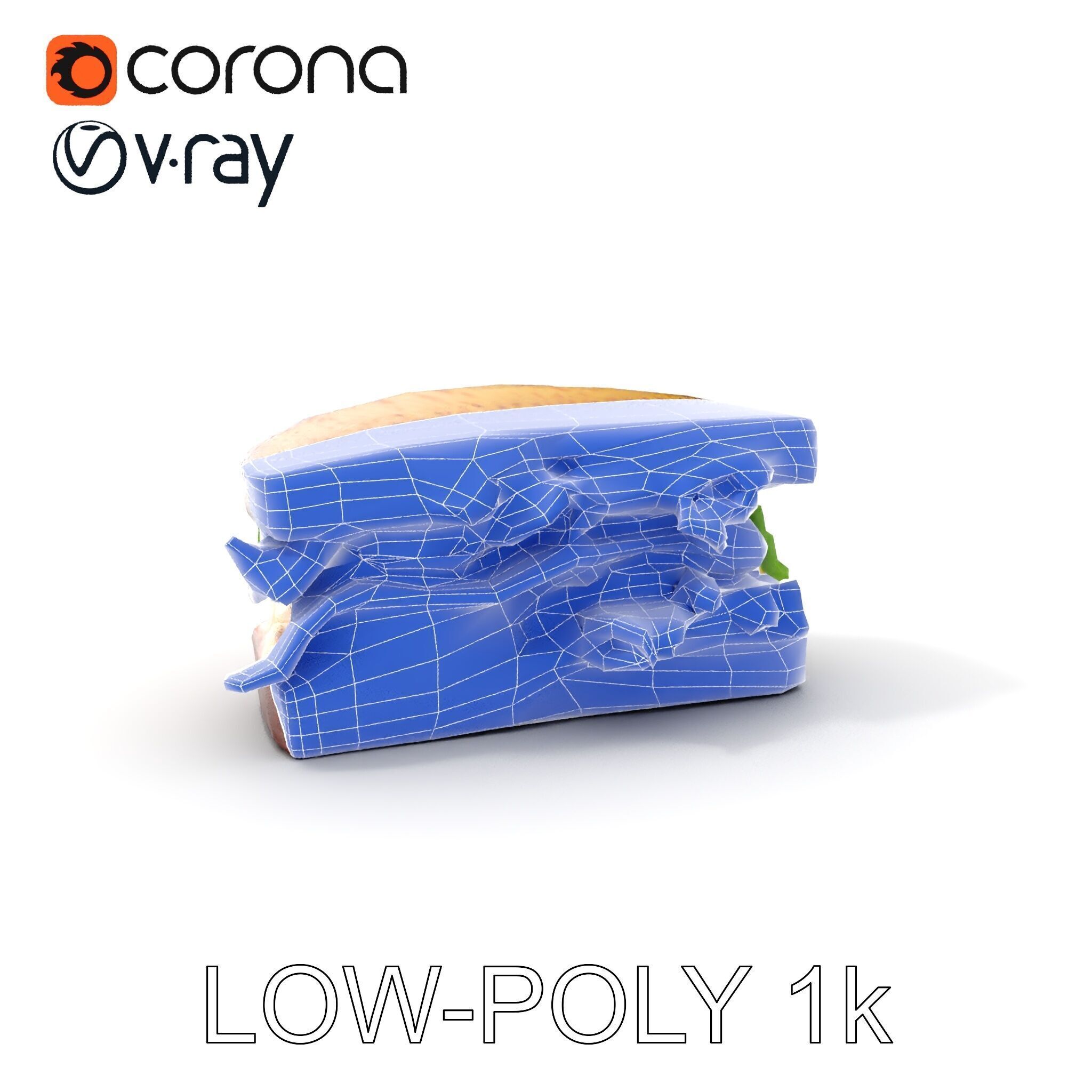 Realistic Sandwich Model Pack Low-poly 3D model_32