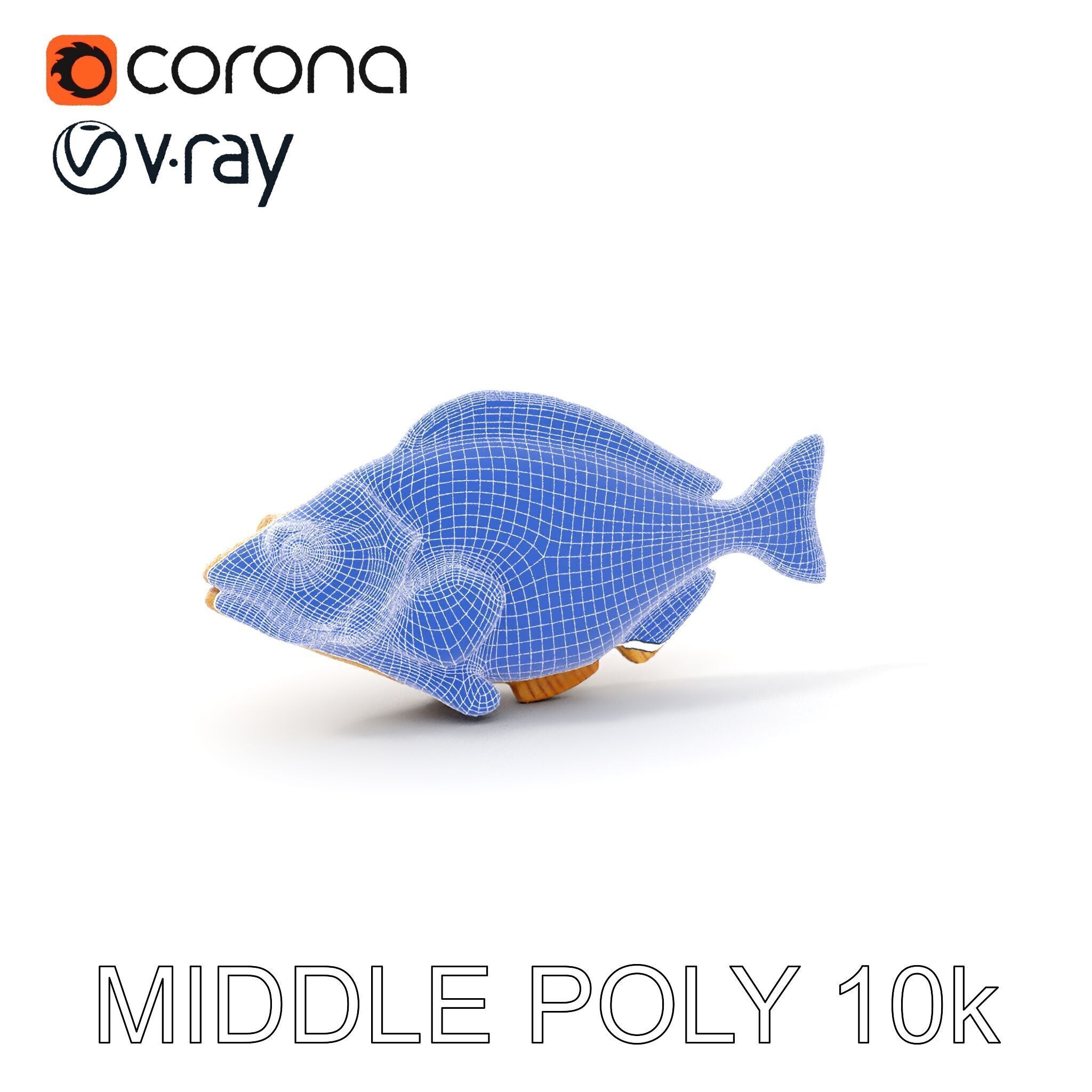 Realistic Wooden Fish Sculpture D Model Pack Low-poly 3D model_14