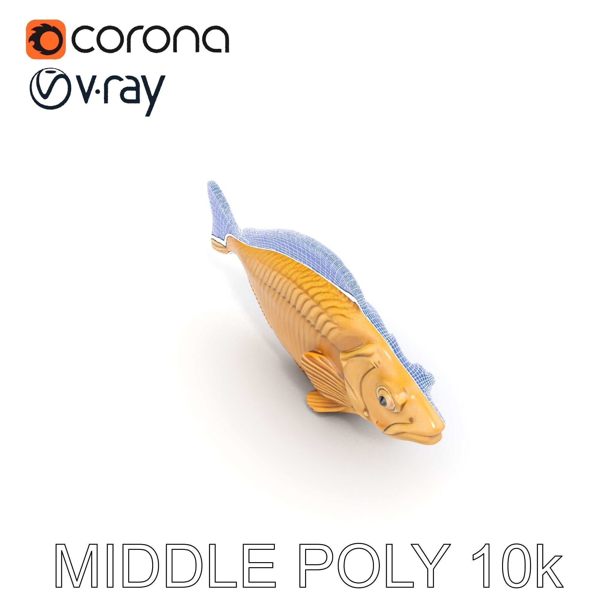 Realistic Wooden Fish Sculpture D Model Pack Low-poly 3D model_24