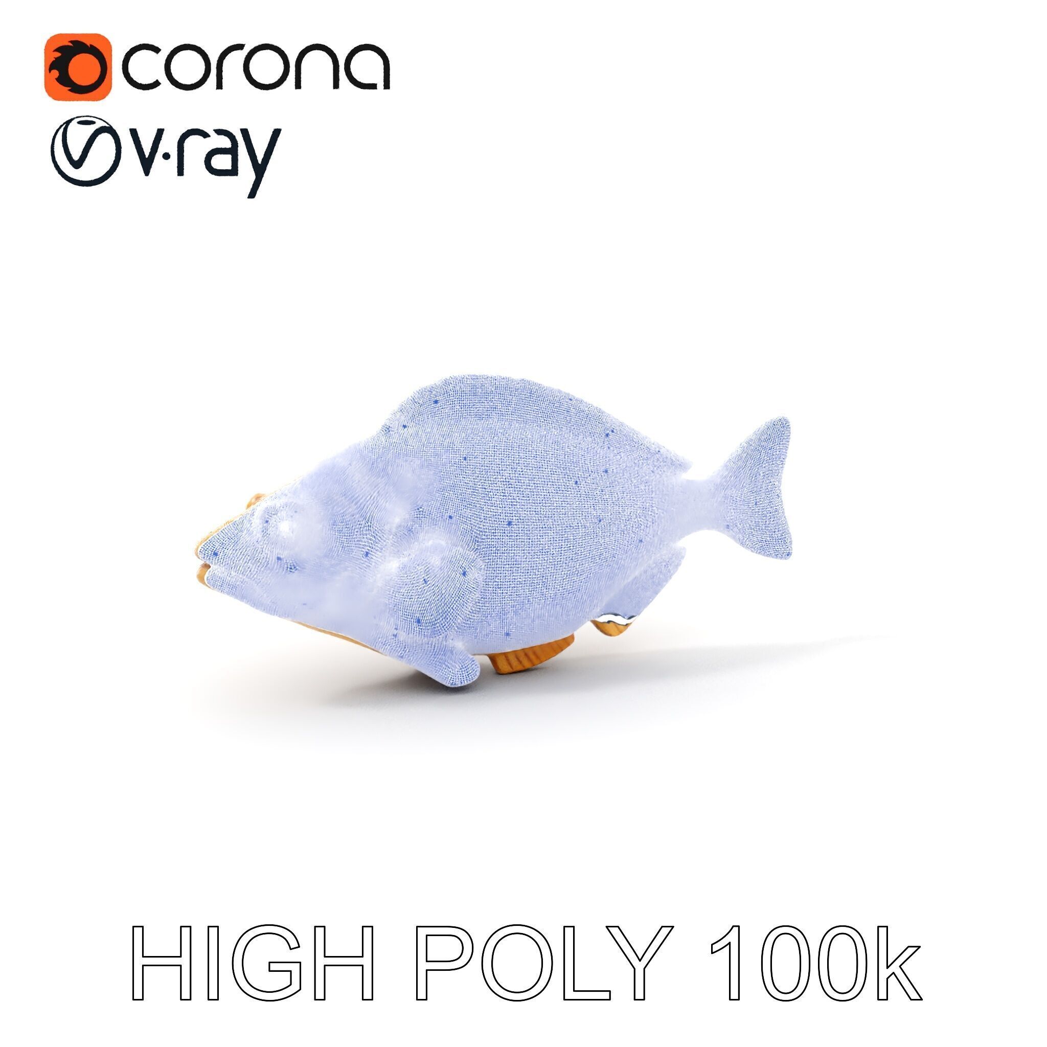 Realistic Wooden Fish Sculpture D Model Pack Low-poly 3D model_4