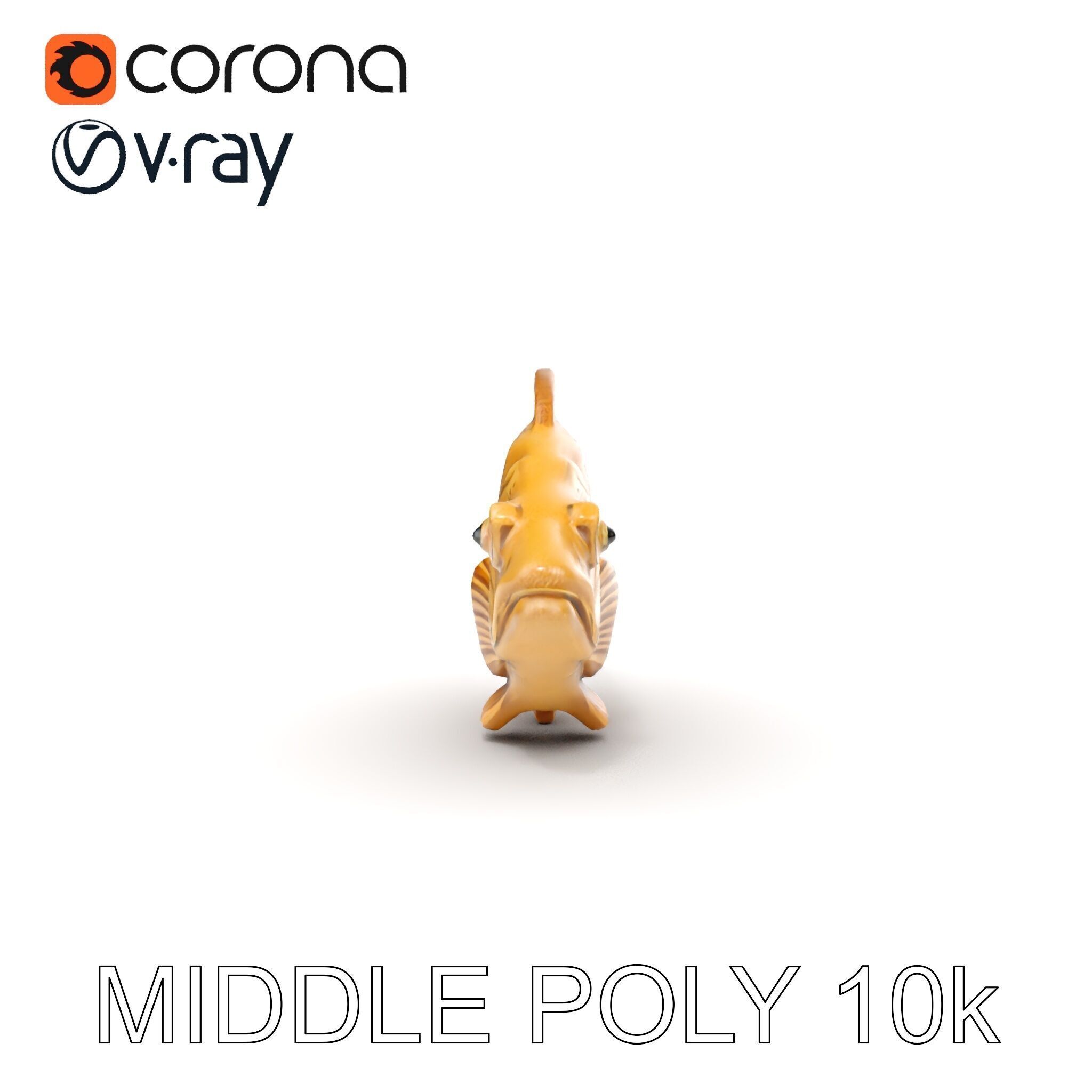 Realistic Wooden Fish Sculpture D Model Pack Low-poly 3D model_20