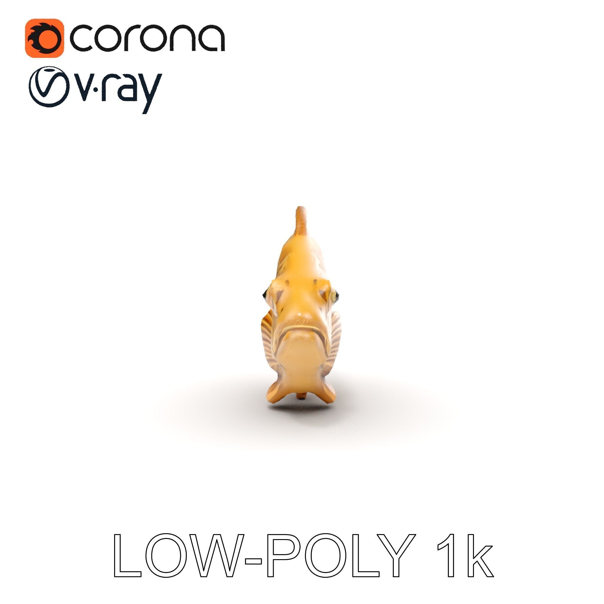 Realistic Wooden Fish Sculpture D Model Pack Low-poly 3D model_23