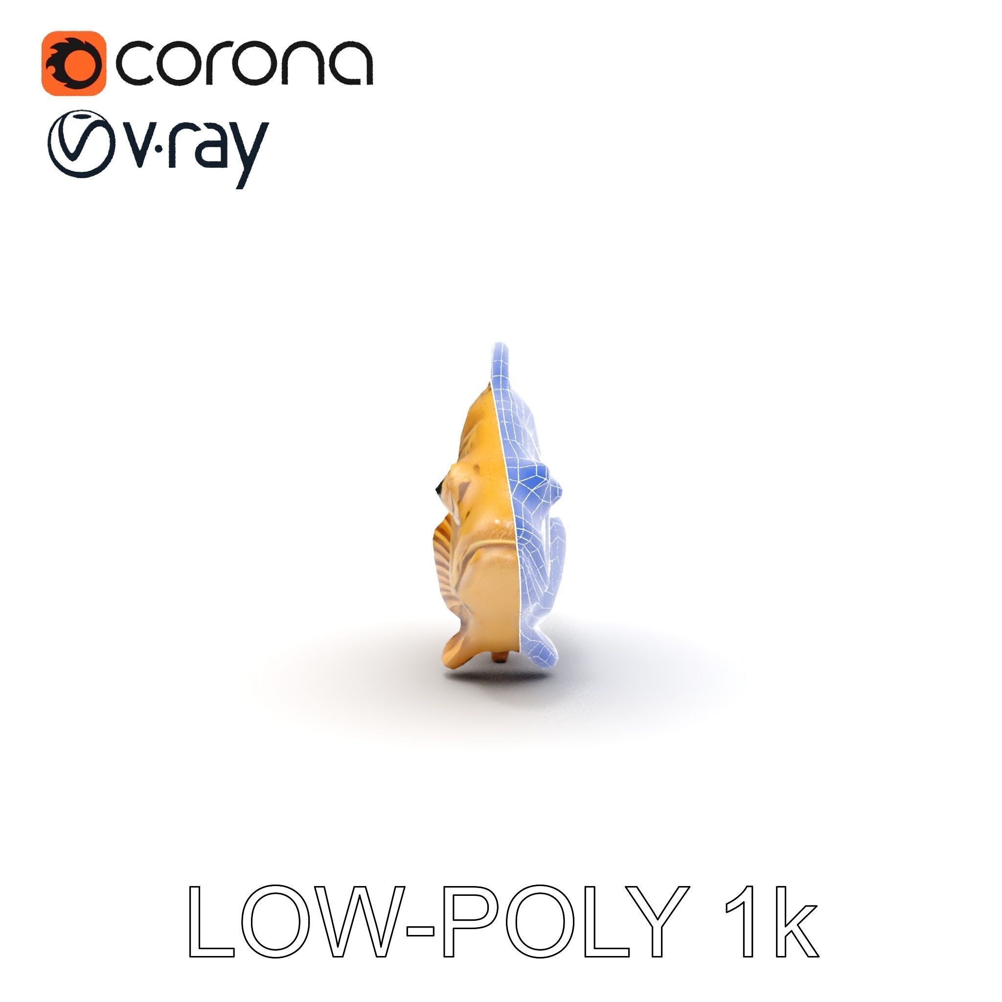 Realistic Wooden Fish Sculpture D Model Pack Low-poly 3D model_28