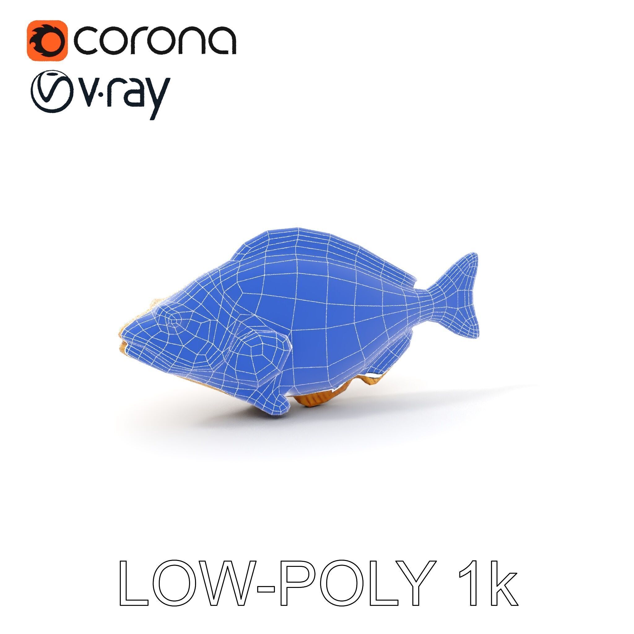 Realistic Wooden Fish Sculpture D Model Pack Low-poly 3D model_12