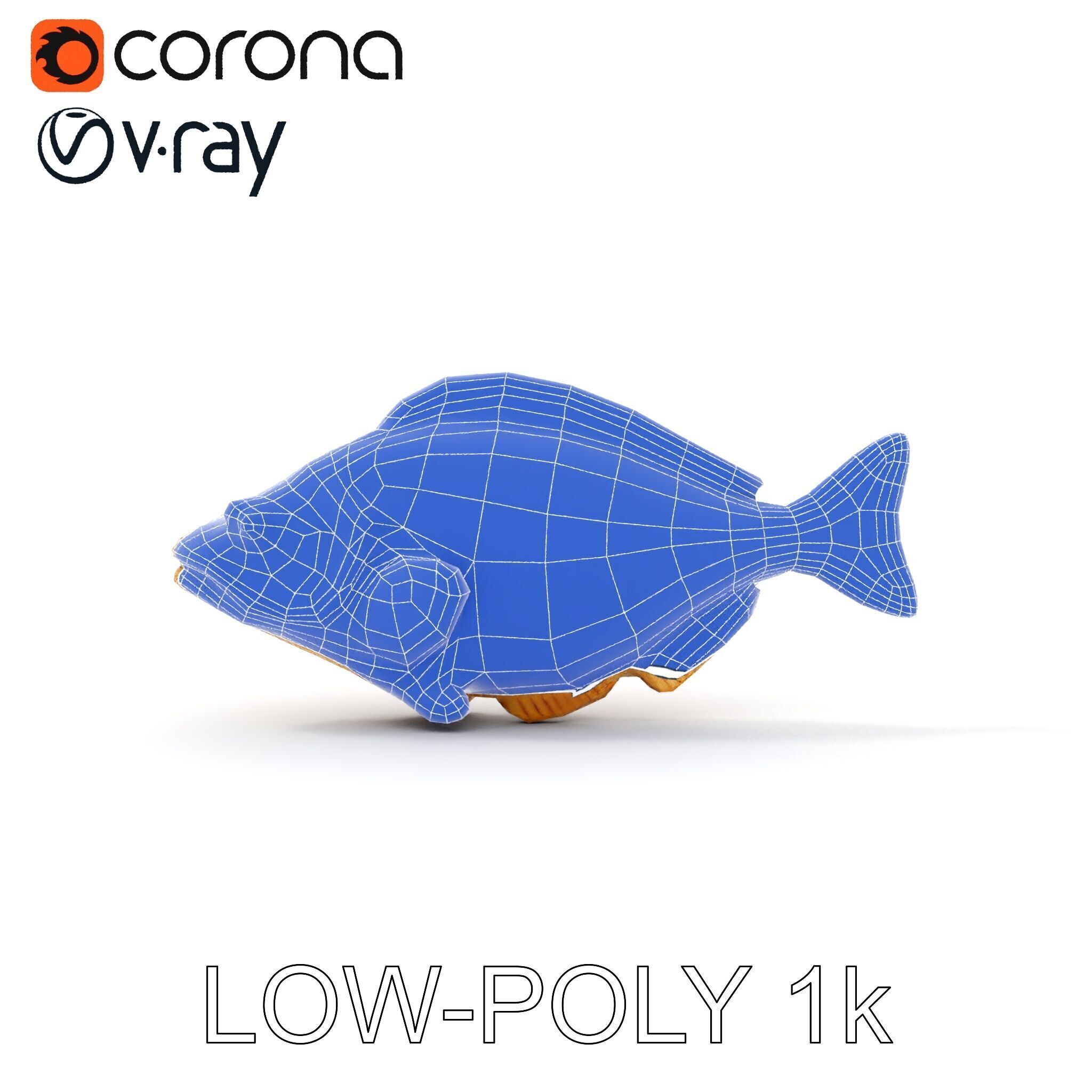 Realistic Wooden Fish Sculpture D Model Pack Low-poly 3D model_25
