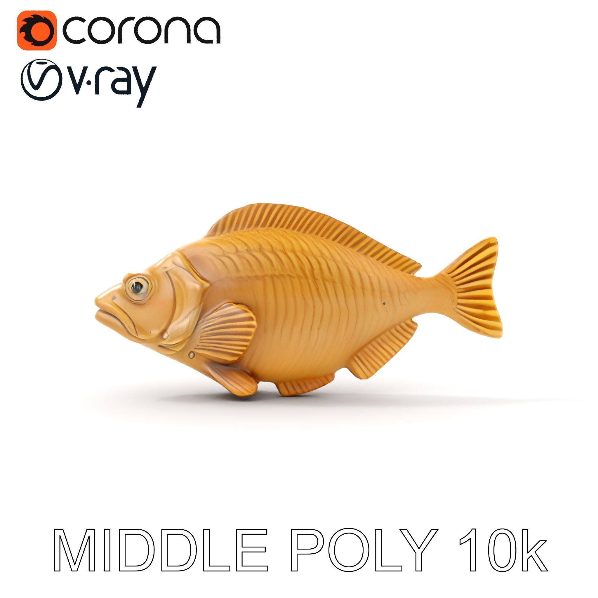 Realistic Wooden Fish Sculpture D Model Pack Low-poly 3D model_17