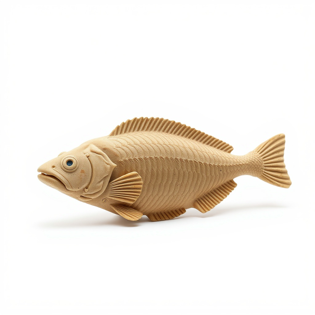 Realistic Wooden Fish Sculpture D Model Pack Low-poly 3D model_2