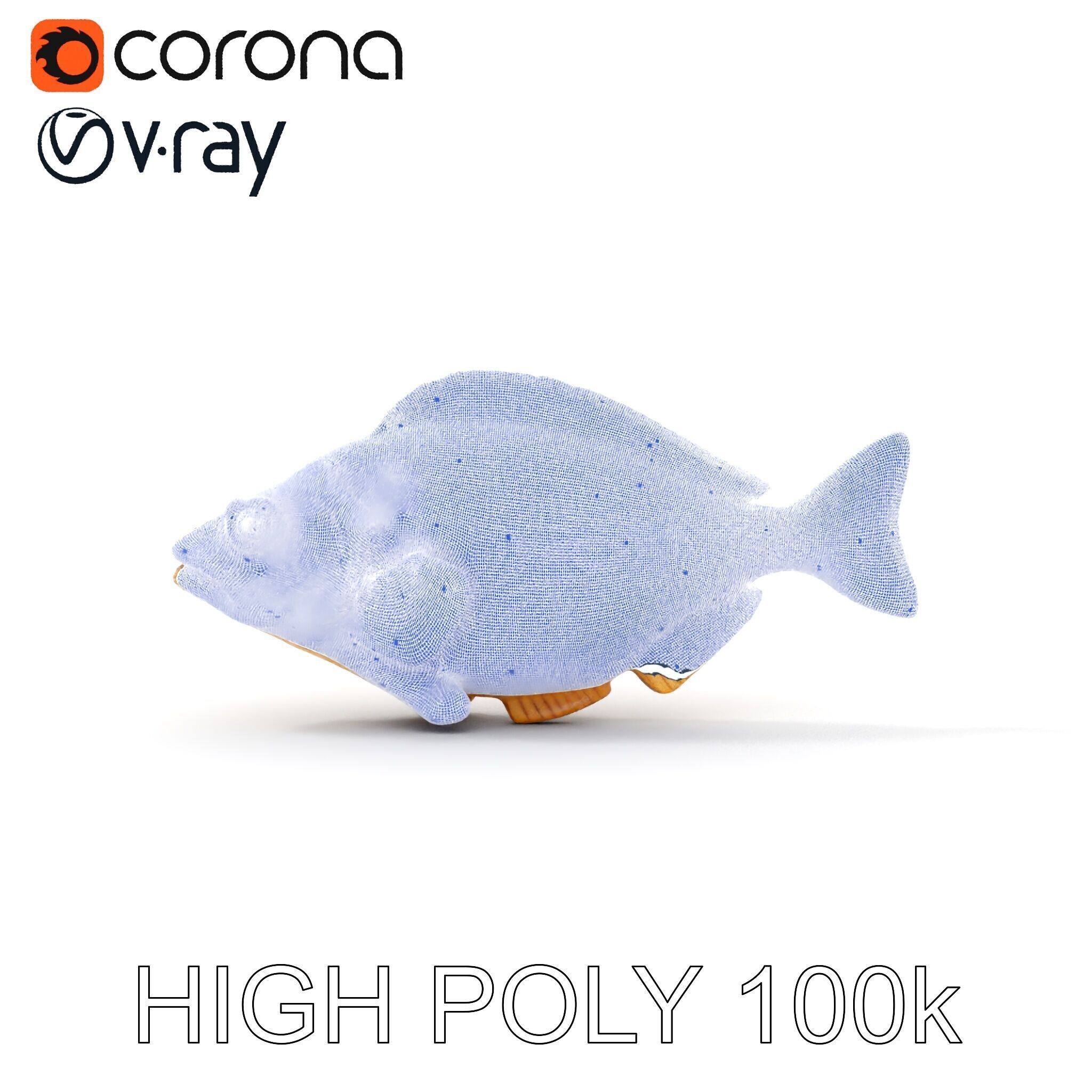 Realistic Wooden Fish Sculpture D Model Pack Low-poly 3D model_32