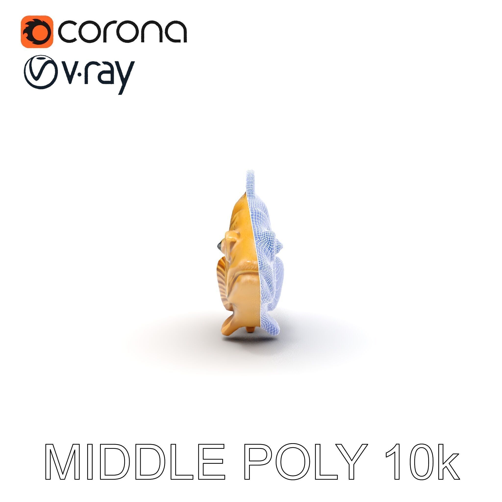 Realistic Wooden Fish Sculpture D Model Pack Low-poly 3D model_22