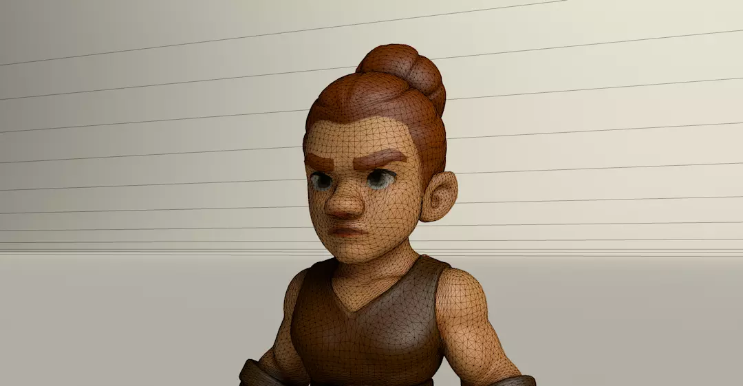 Stylized Game Ready Human Character Rigged named Dou Low-poly 3D model_0