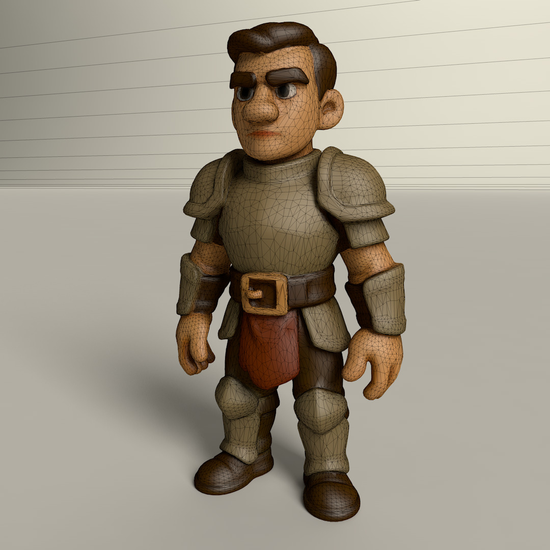 Stylized Game Ready Human Character Rigged named Eram Low-poly 3D model_3