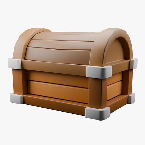 Treasure Chest Low-poly 3D model 3D model