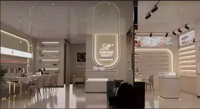 Modern Cream Nail Salon 3D model