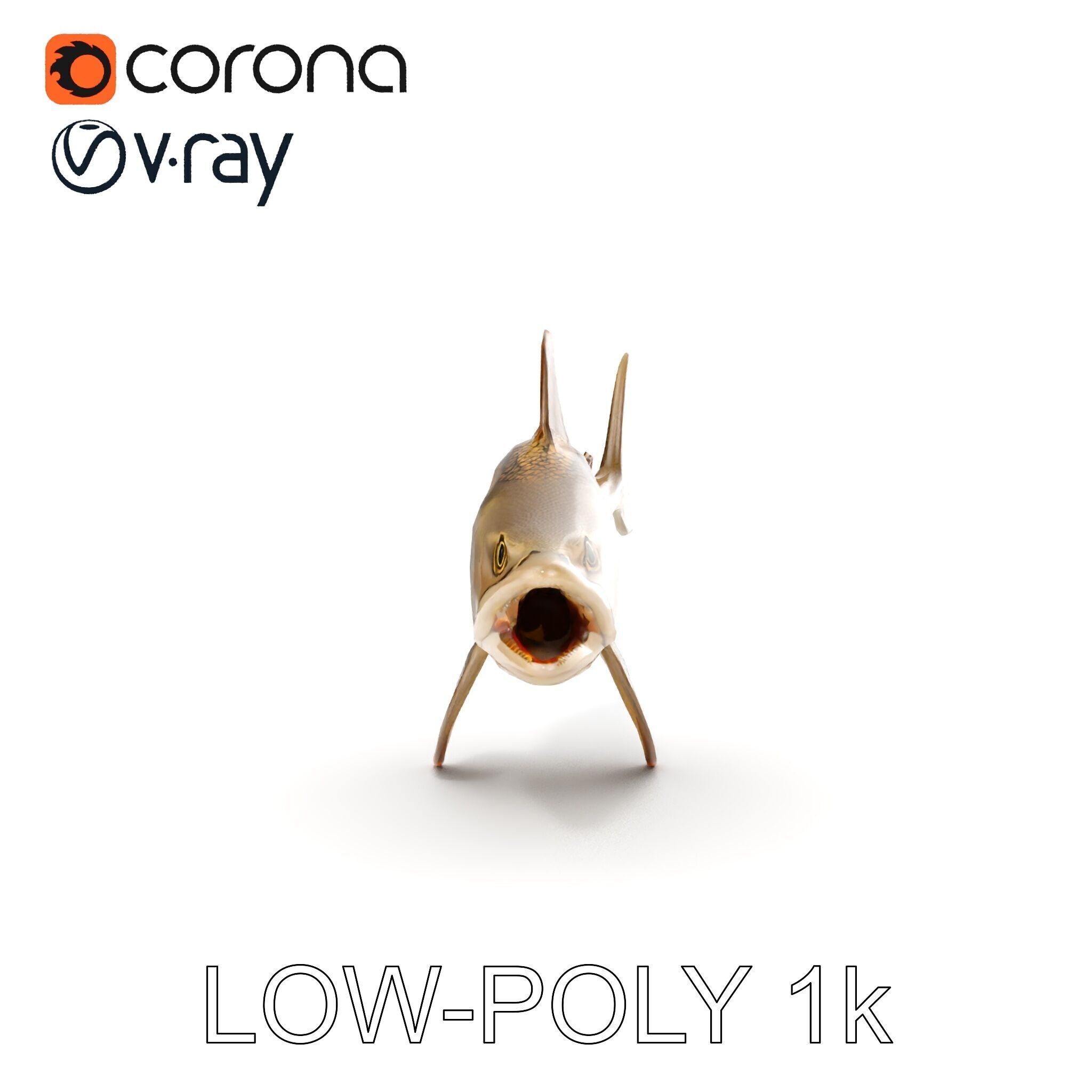 Prehistoric Fish D Model Pack with PBR Textures Low-poly 3D model_7